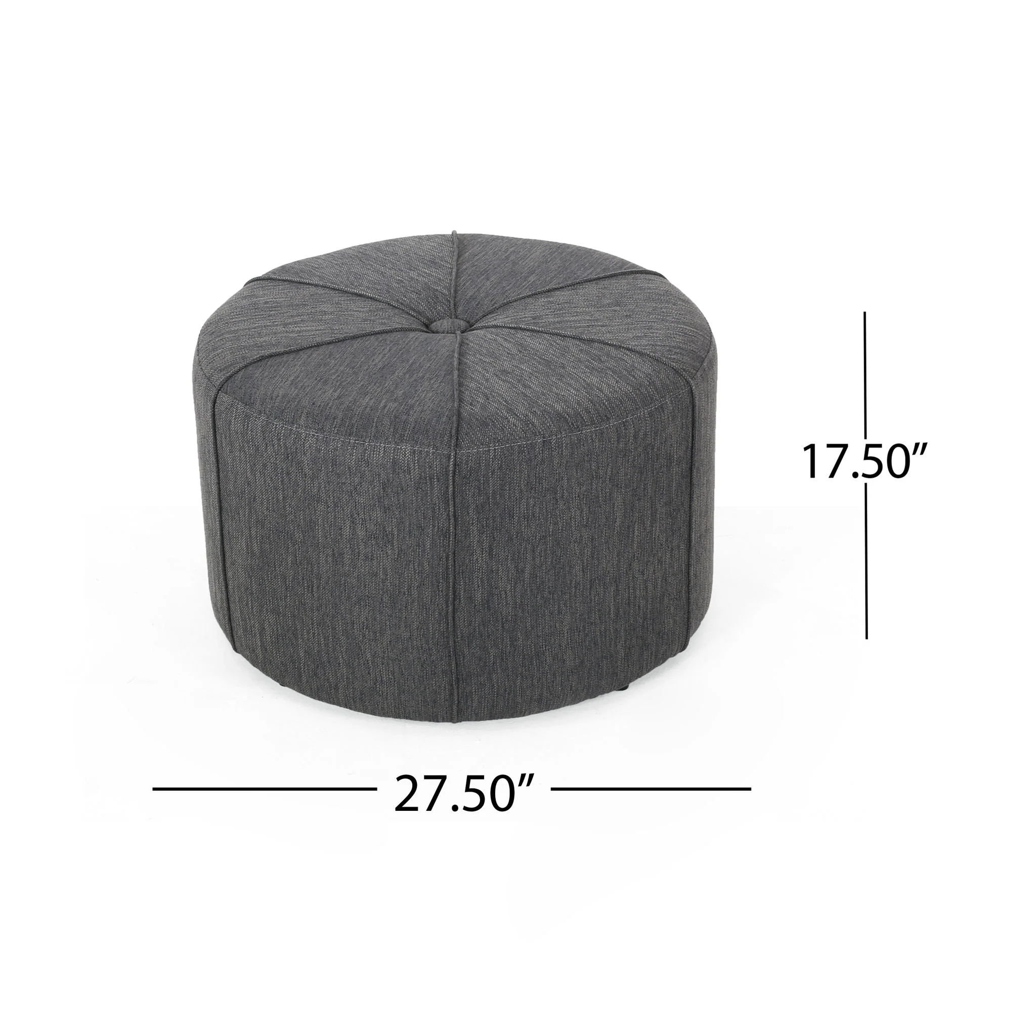 Contemporary Ottoman With Tonal Piping And Button Tuft Design - Image 4