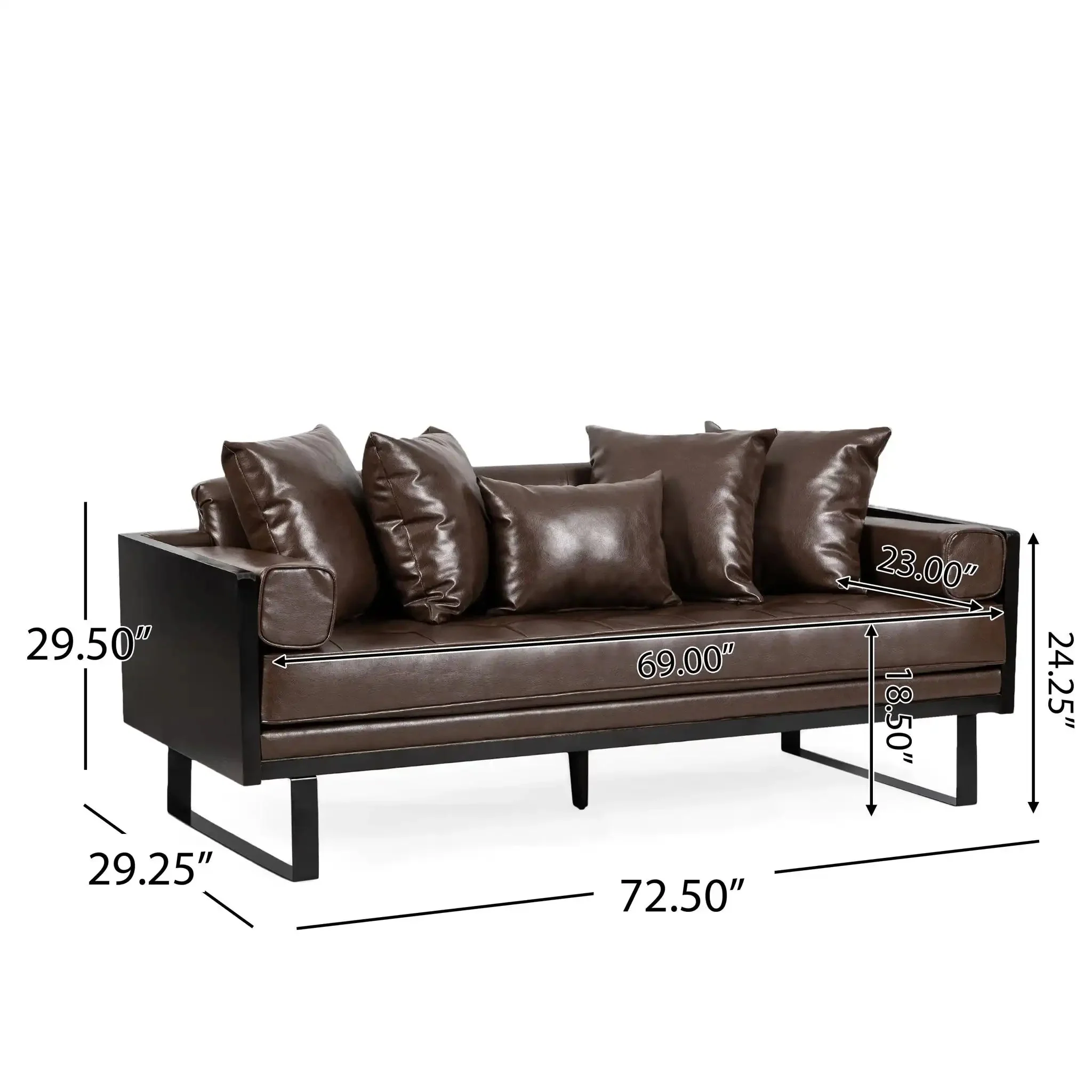Contemporary Oversized Loveseat With Accent Pillow - Image 4