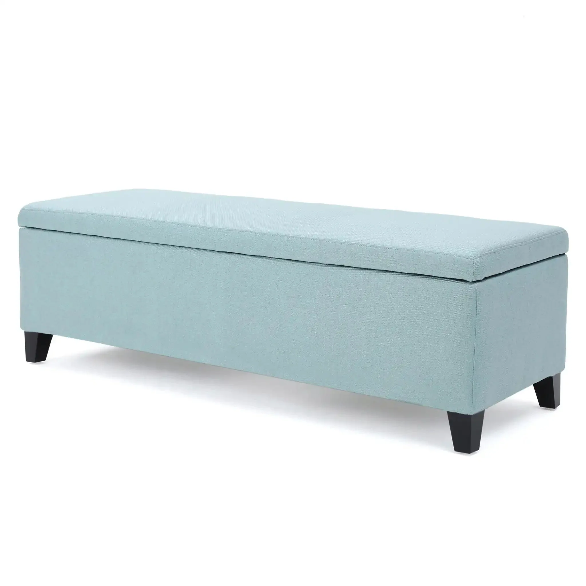 Contemporary Storage Ottoman Bench With Upholstery - Image 5