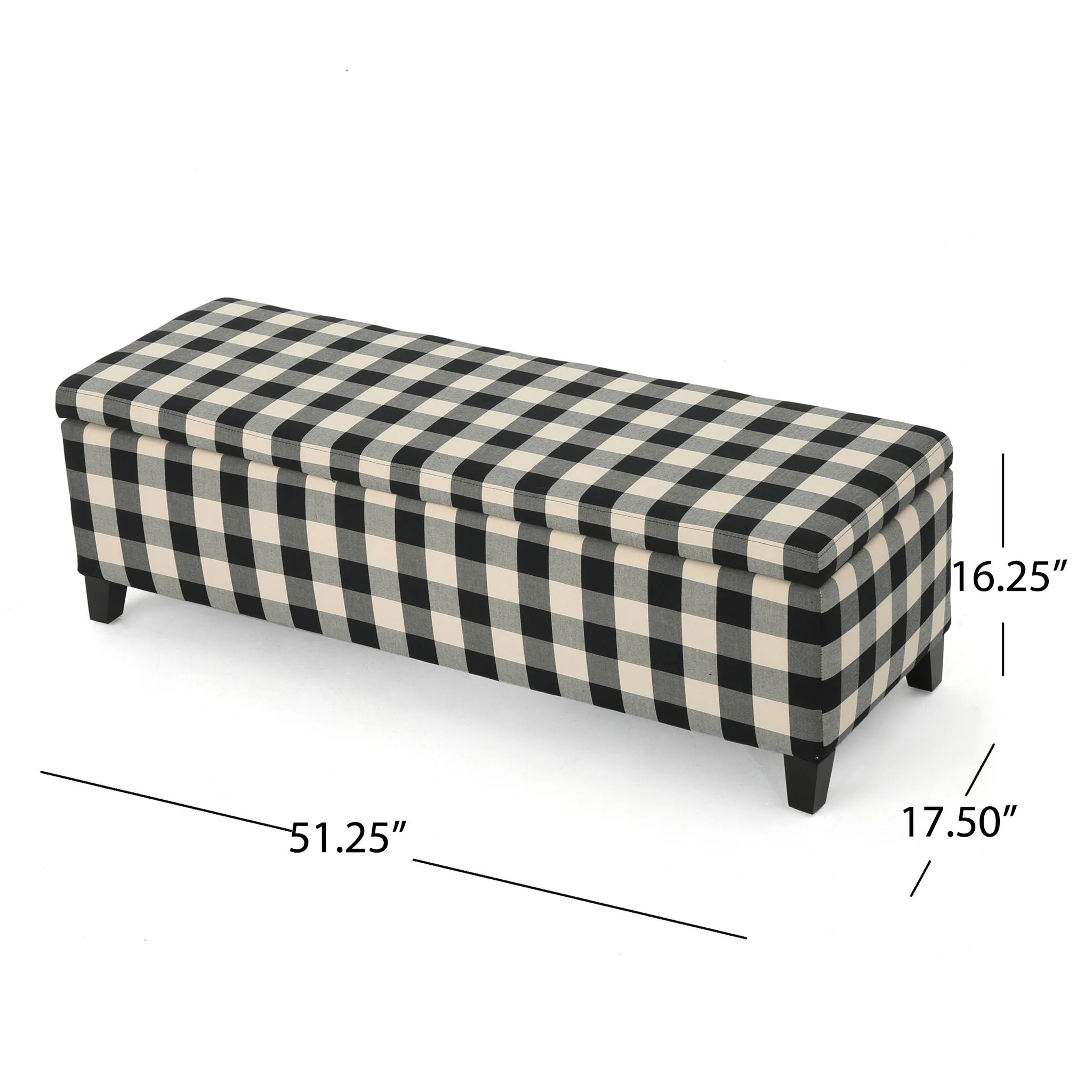 Contemporary Storage Ottoman With Seating And Storage - Black - Image 2