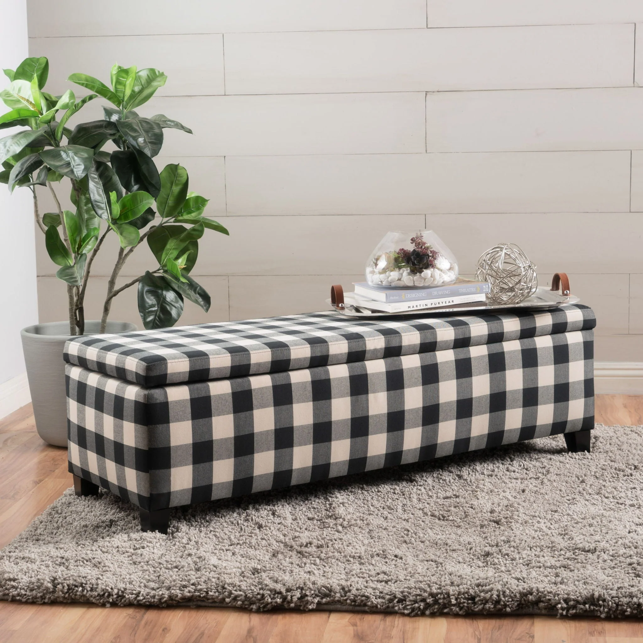 Contemporary Storage Ottoman With Seating And Storage - Black - Image 3