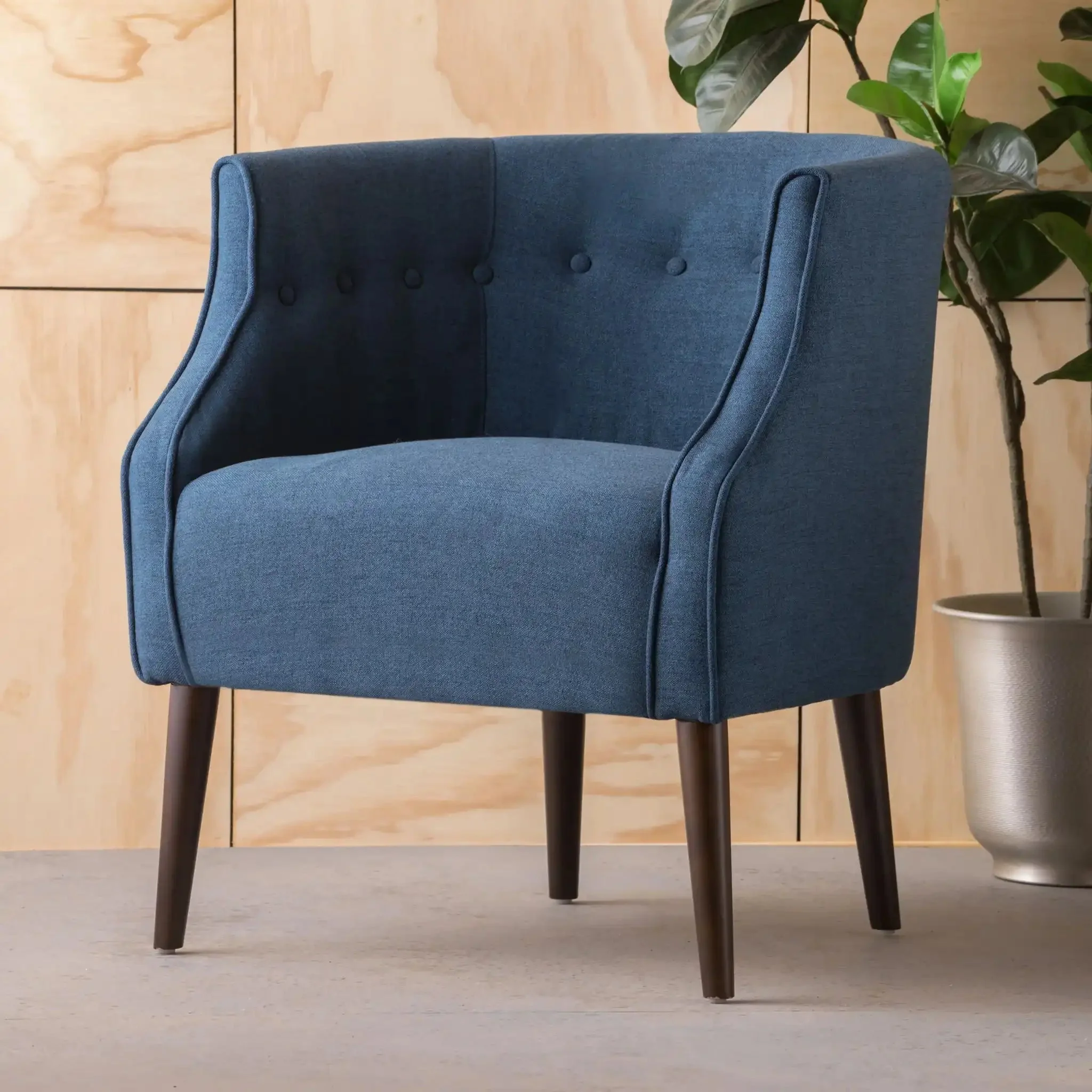 Contemporary Upholstered Club Chair With Button Tufting - Image 16