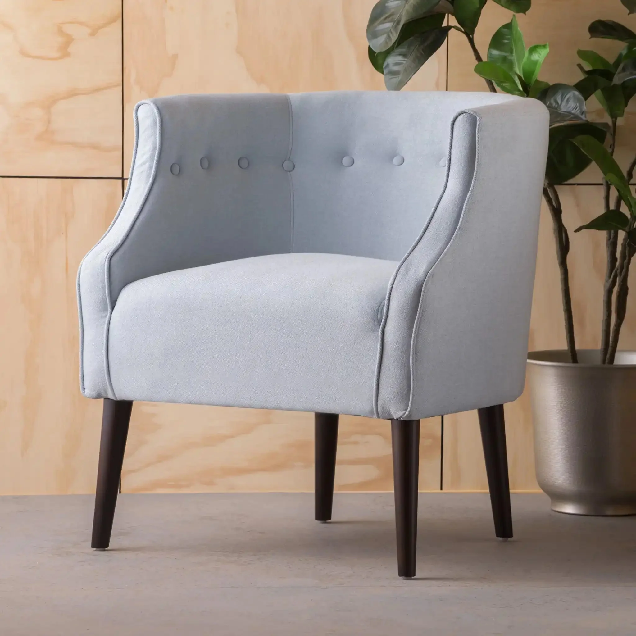 Contemporary Upholstered Club Chair With Button Tufting - Image 5