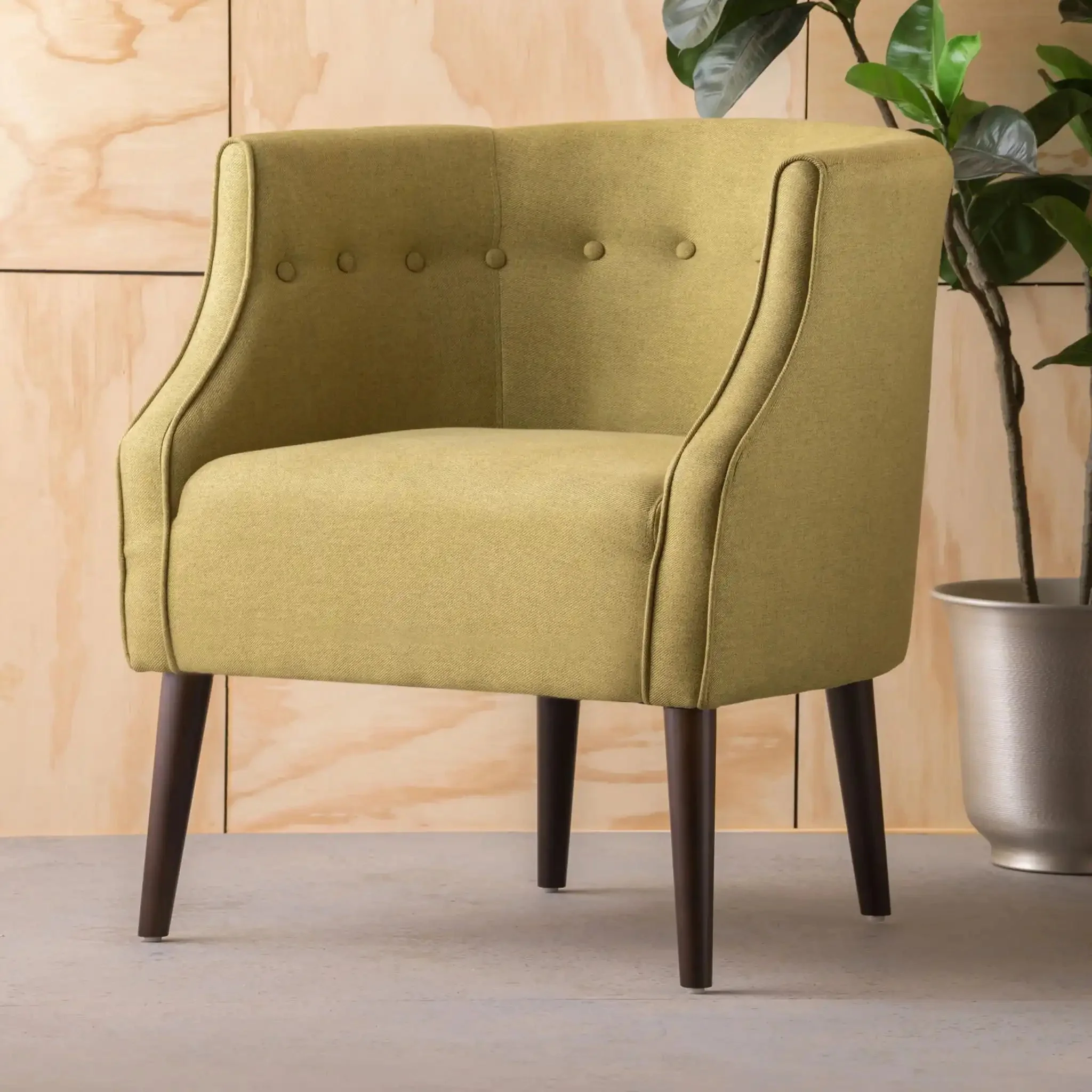Contemporary Upholstered Club Chair With Button Tufting - Image 8
