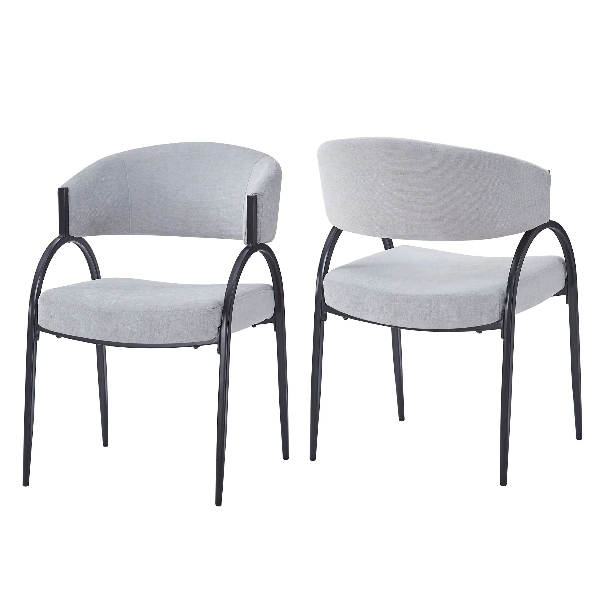 Contemporary Upholstered Dining Chairs with Metal Legs (Set of 2) - Image 2