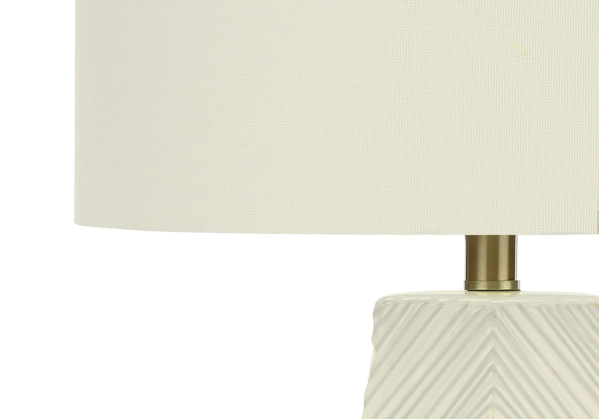 Contemporary White Ceramic Table Lamp with Ivory Shade - Image 6
