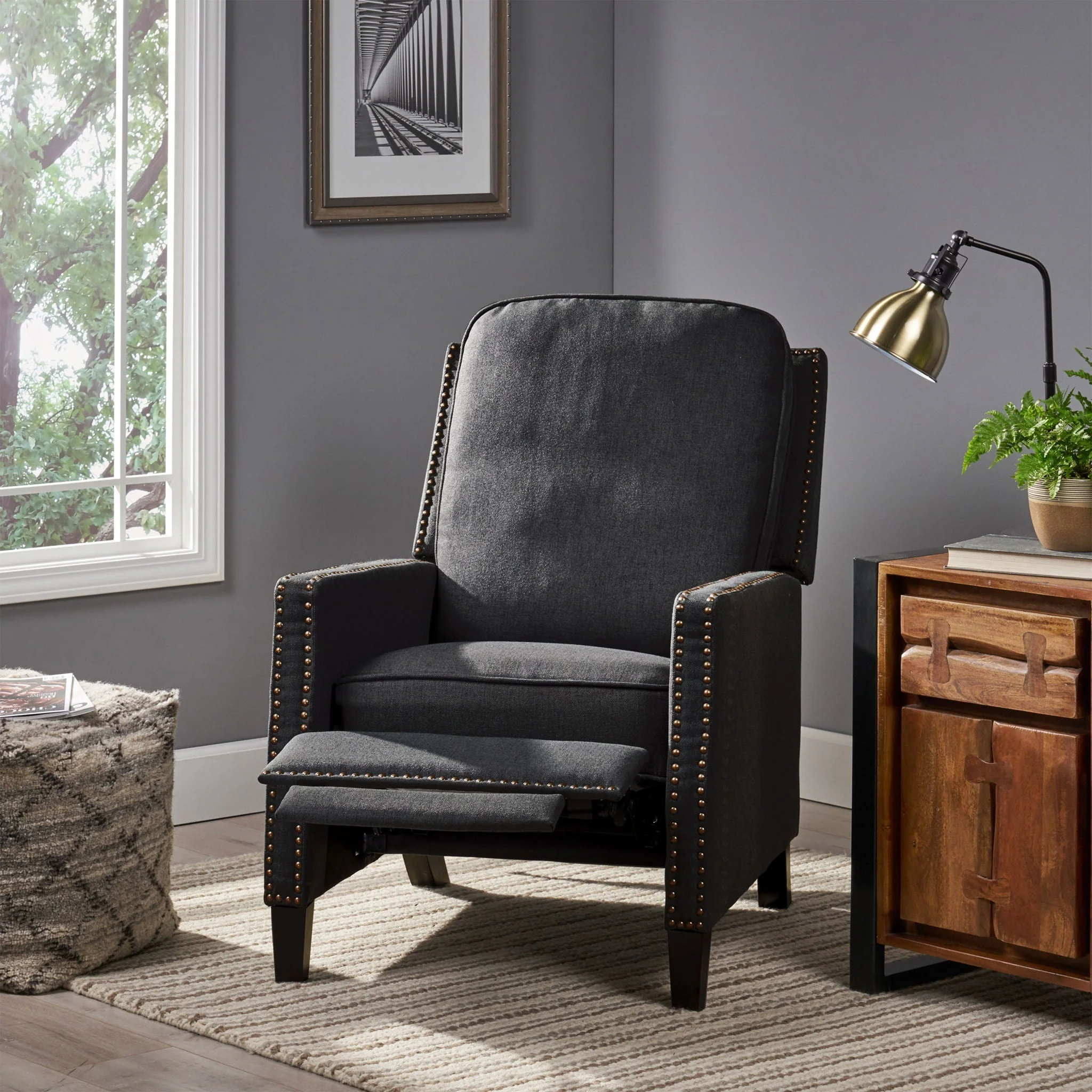 Contemporary Wide Manual Standard Recliner - Image 10