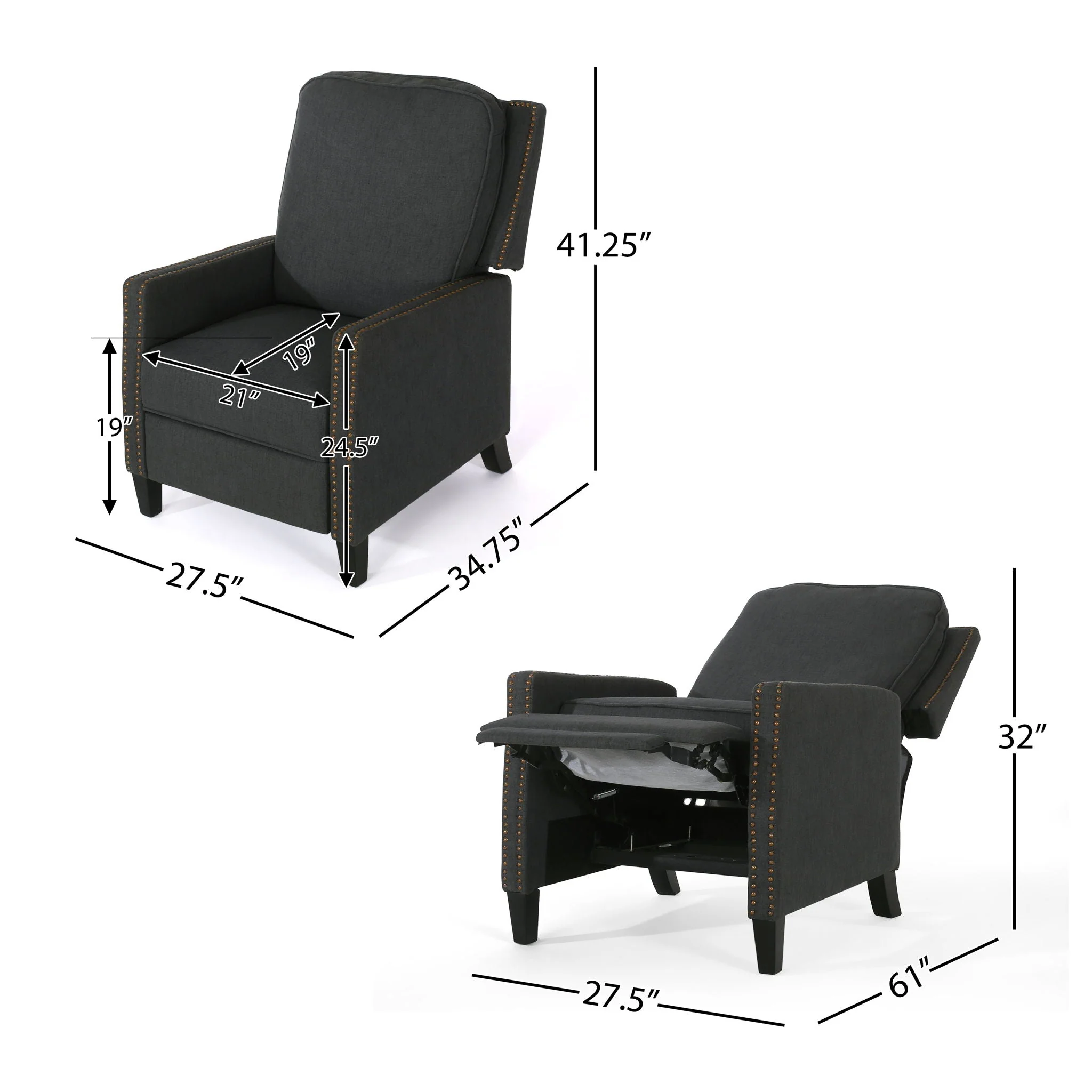 Contemporary Wide Manual Standard Recliner - Image 29