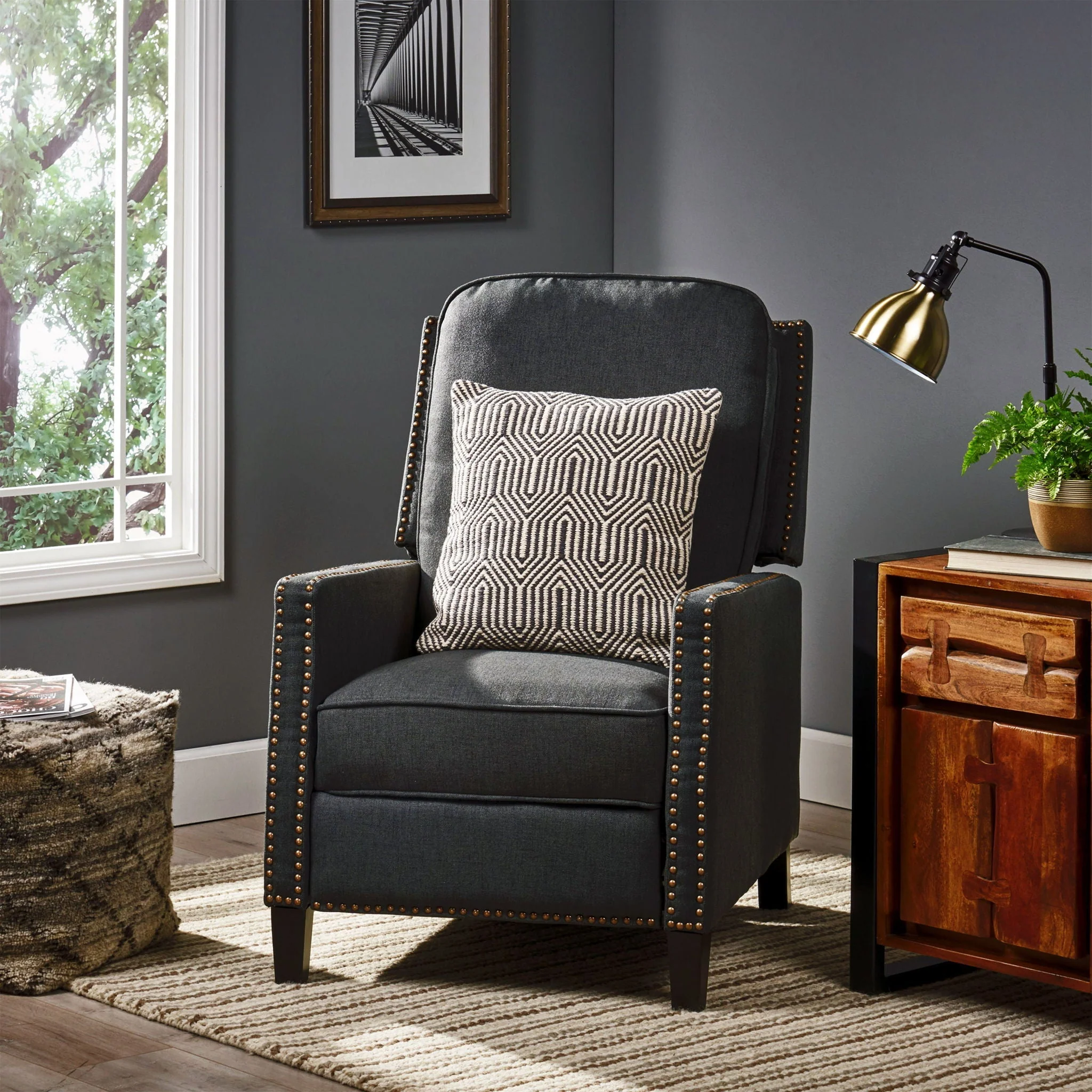 Contemporary Wide Manual Standard Recliner - Image 8
