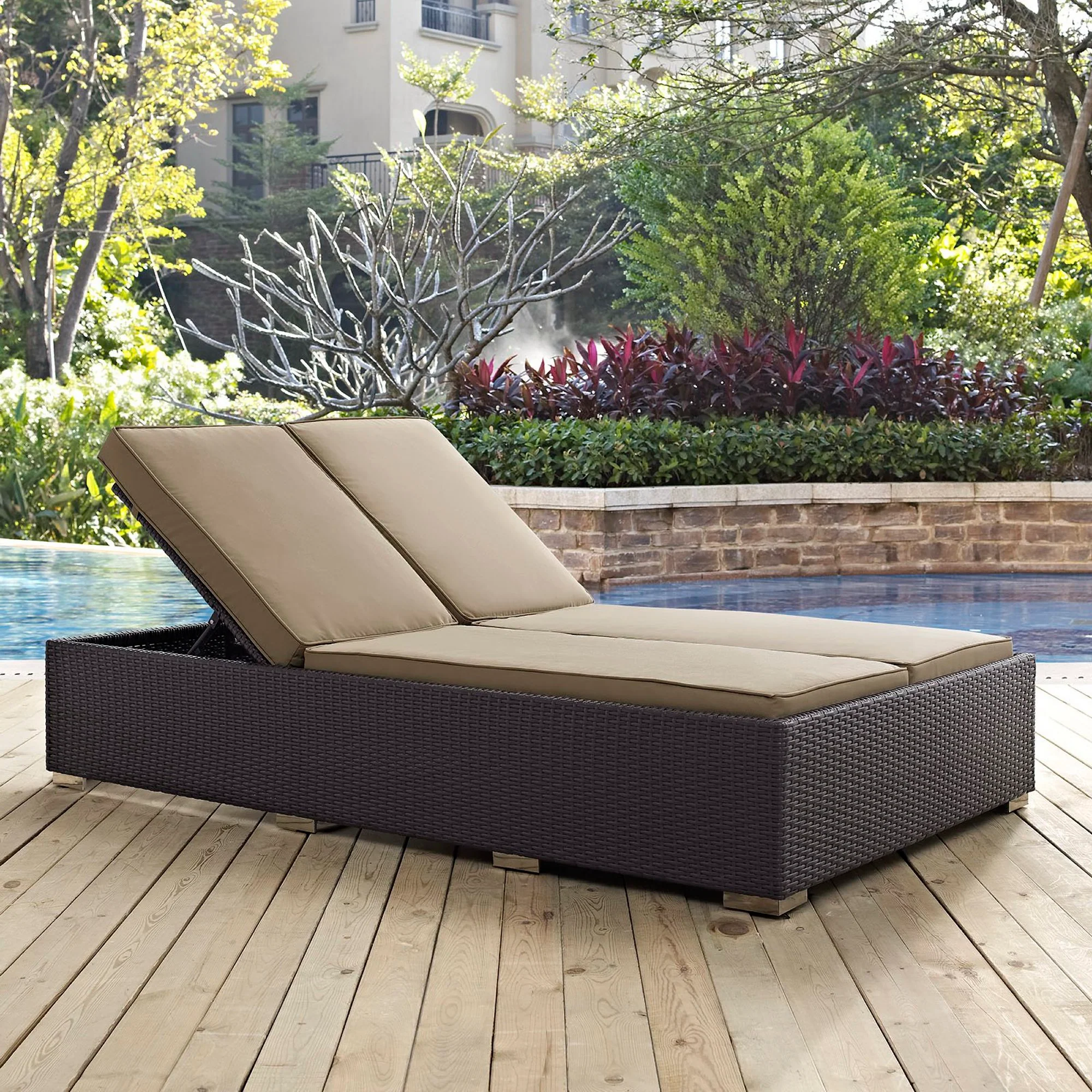 Convene Double Outdoor Patio Chaise by Modway - Image 3