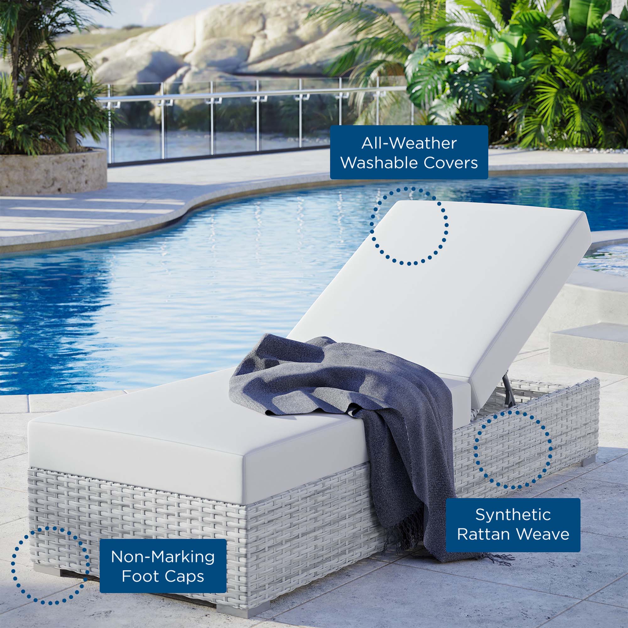 Convene Outdoor Patio Chaise by Modway - Image 7