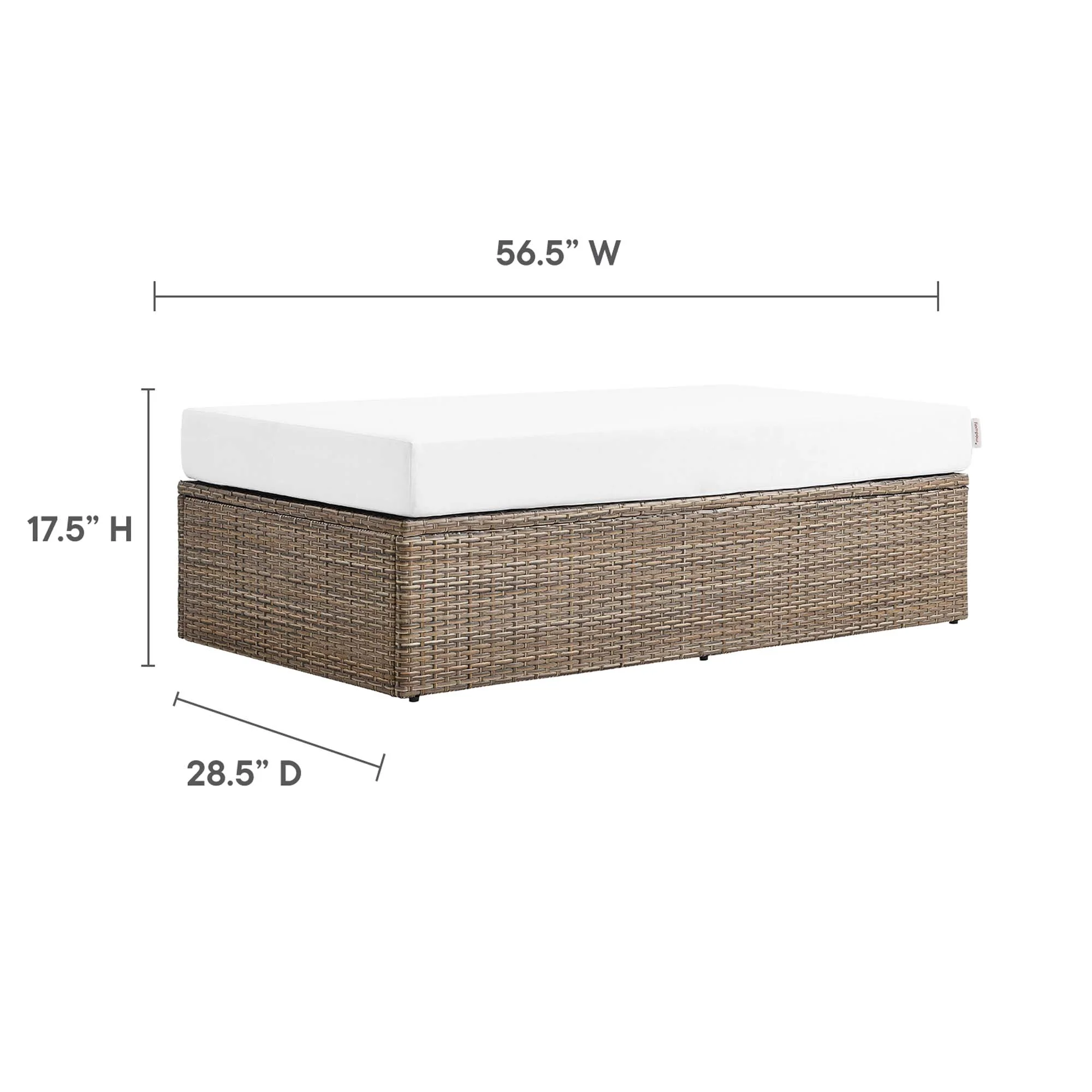 Convene Outdoor Patio Rectangle Ottoman by Modway - Image 3
