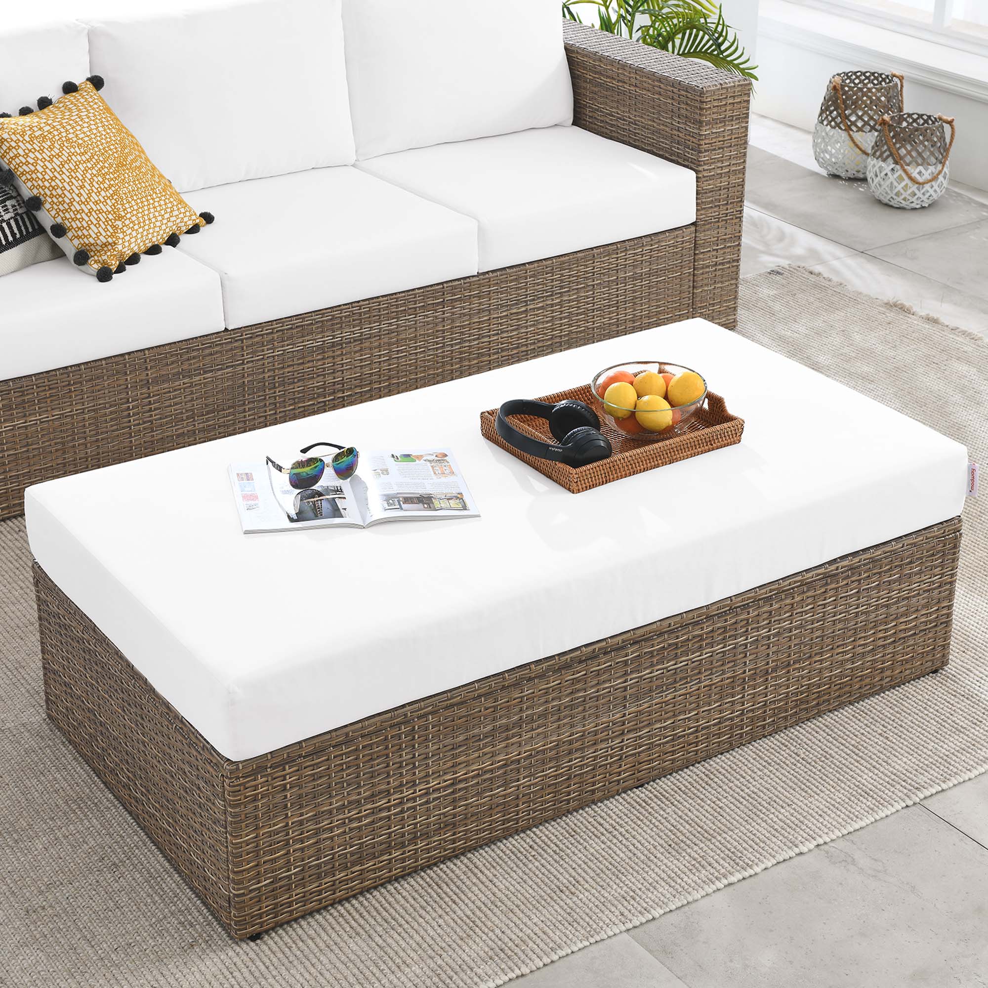 Convene Outdoor Patio Rectangle Ottoman by Modway - Image 6