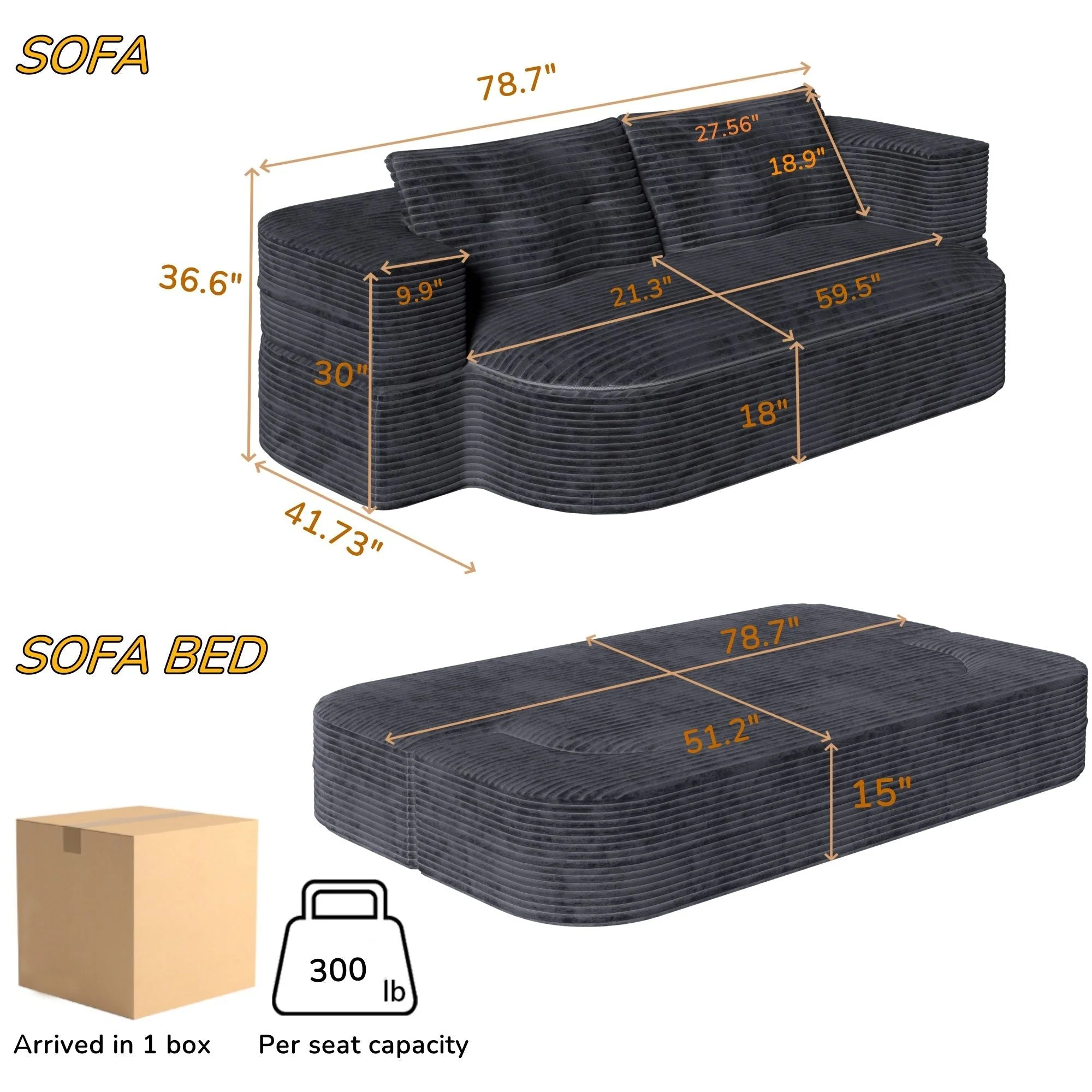 Convertible Floor Sofa Bed With Multi Functional Blanket - Image 10