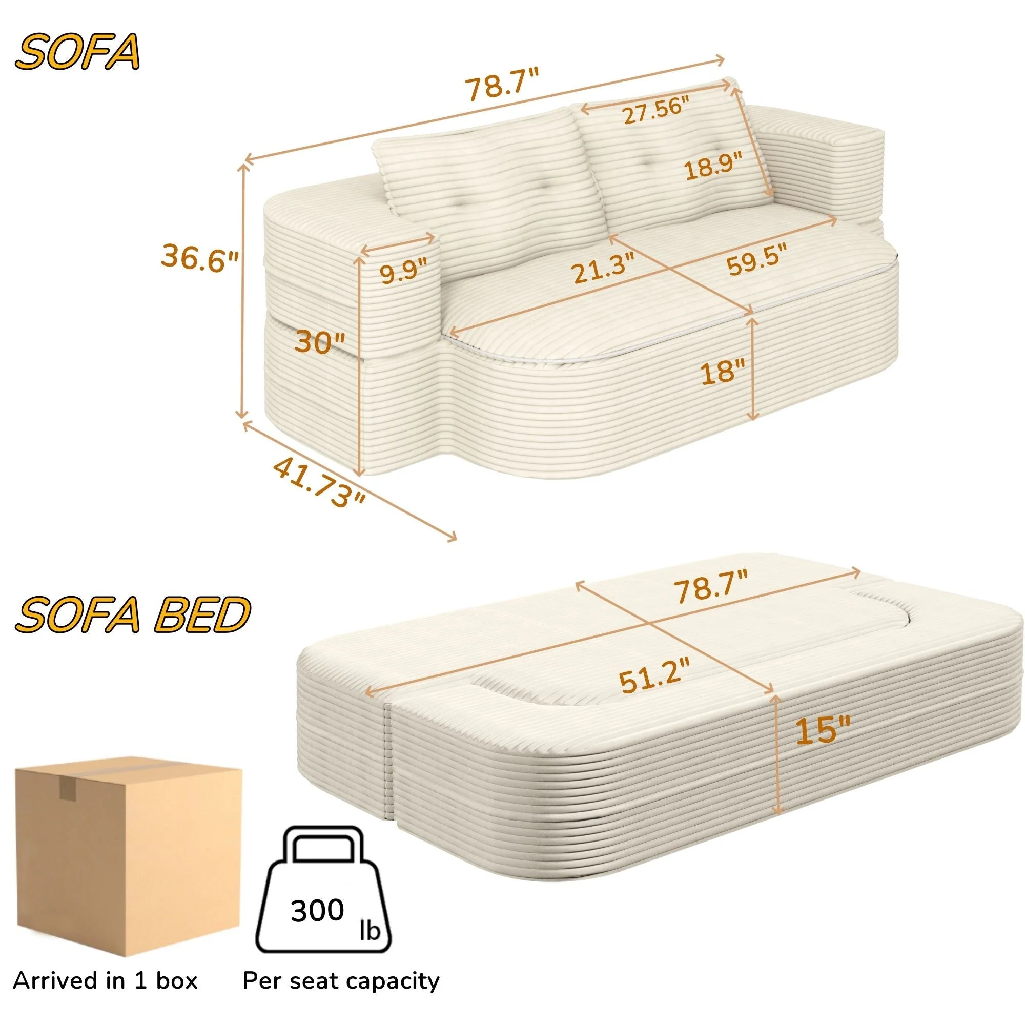 Convertible Floor Sofa Bed With Multi Functional Blanket - Image 11