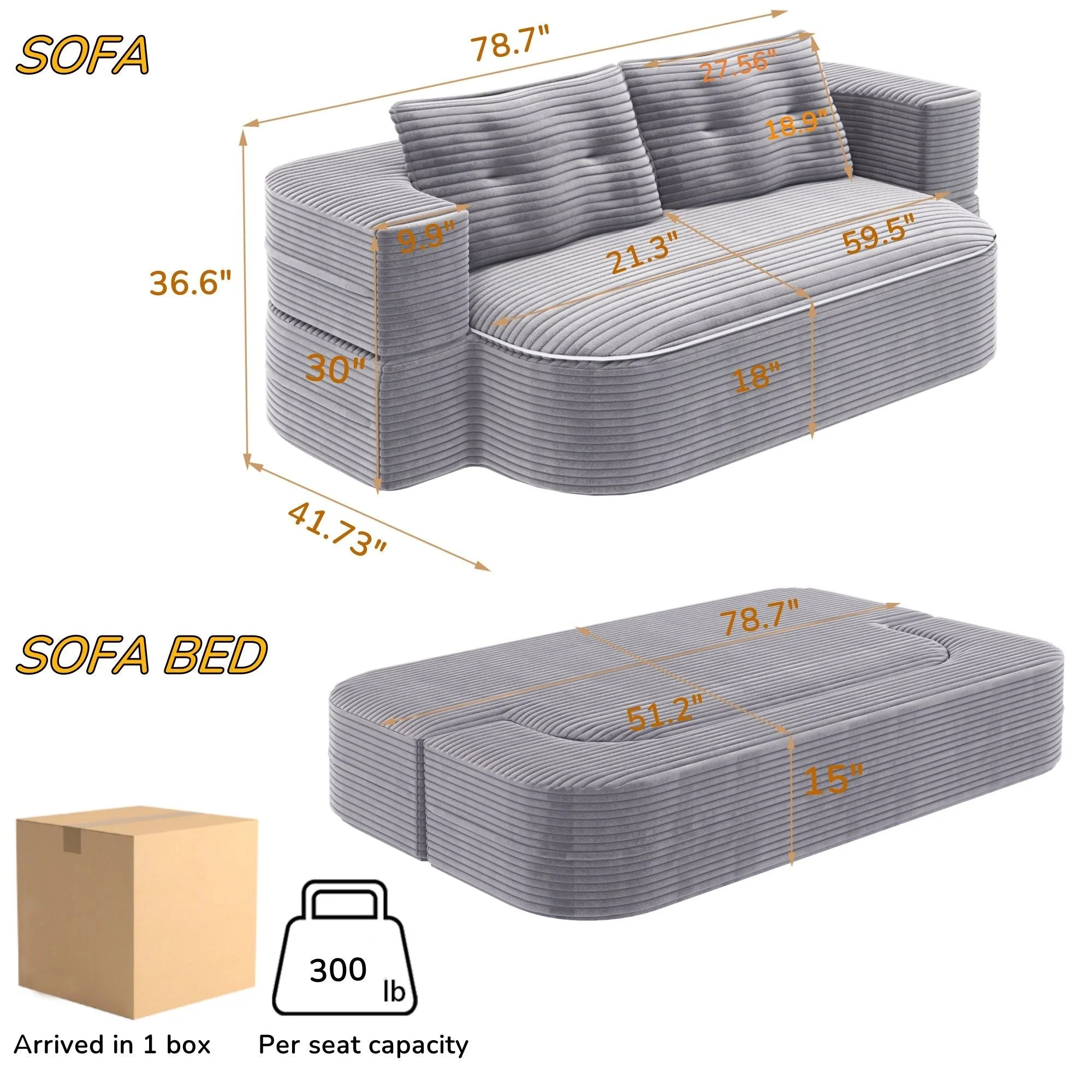 Convertible Floor Sofa Bed With Multi Functional Blanket - Image 12