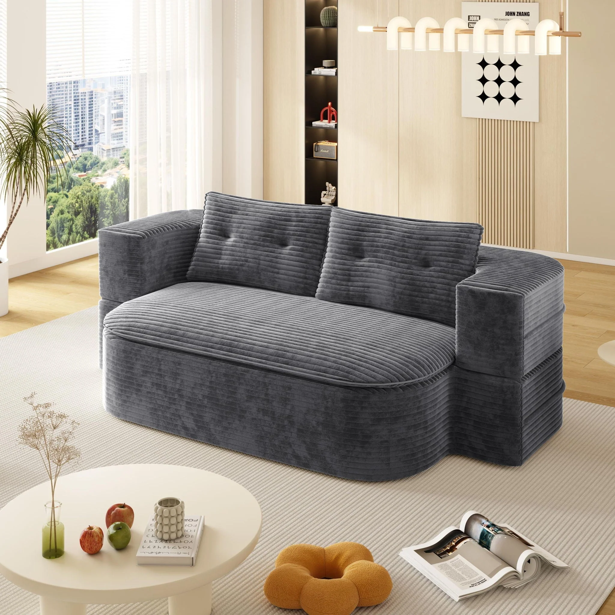 Convertible Floor Sofa Bed With Multi Functional Blanket - Image 6