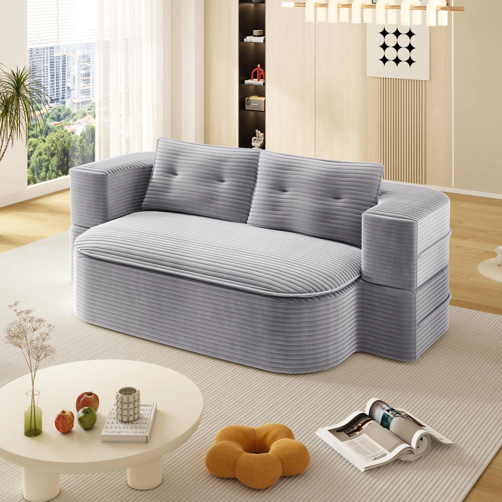 Convertible Floor Sofa Bed With Multi Functional Blanket - Image 8