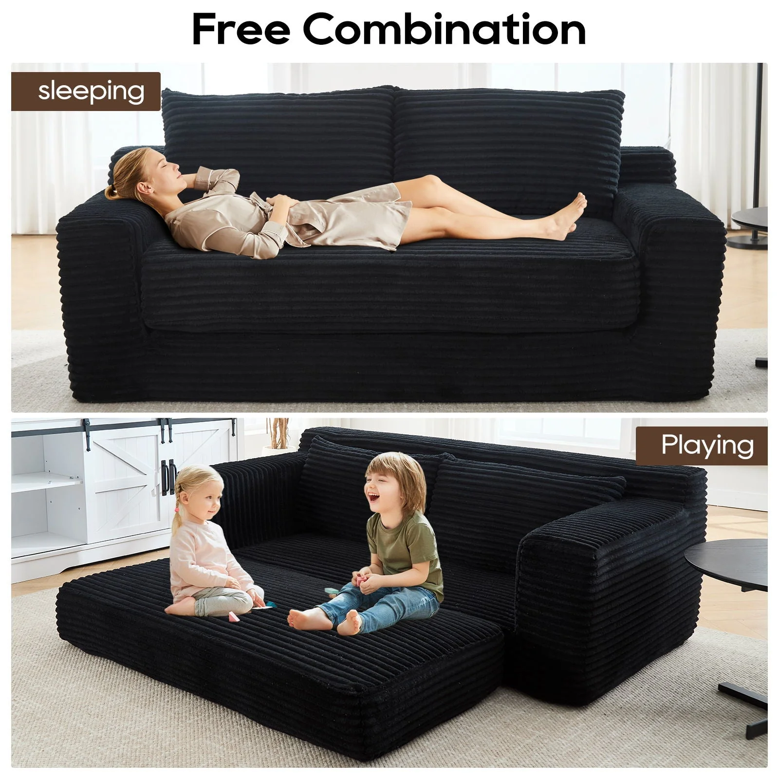 Convertible Loveseat Sofa Bed With Memory Foam & Steel Frame - Image 14