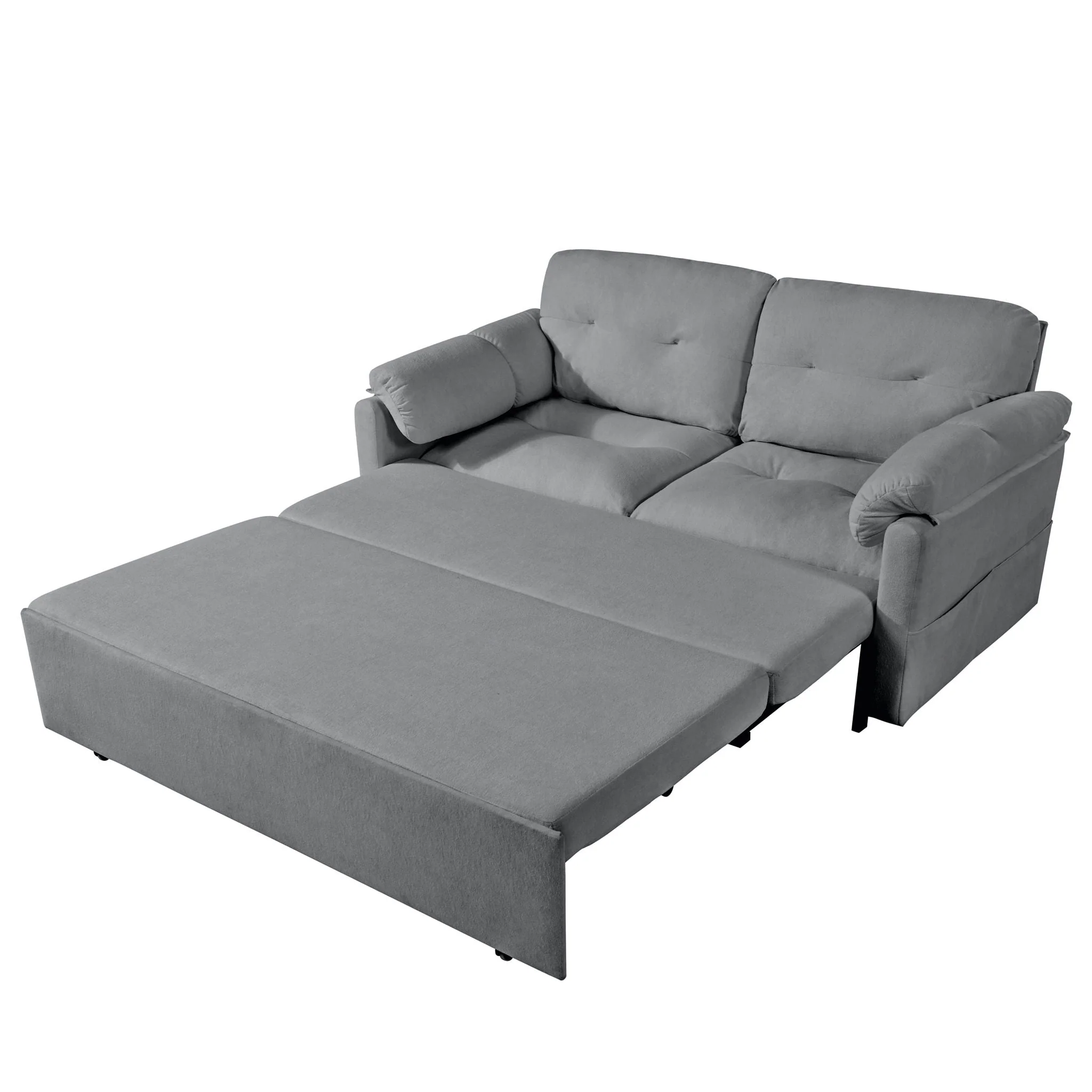 Convertible Pull Out Sofa Bed Queen Size, 3 In 1 With Side Storage - Image 2