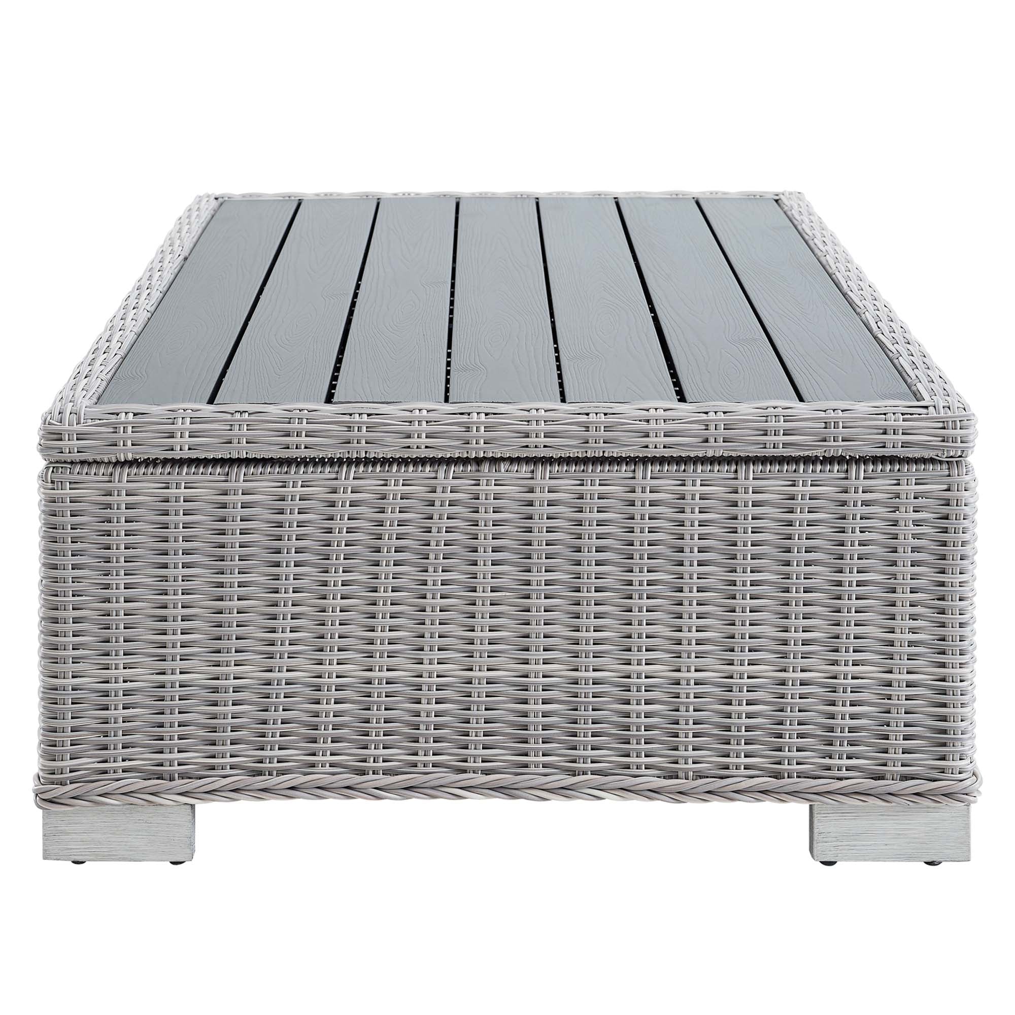 Conway 45" Outdoor Patio Wicker Rattan Coffee Table by Modway - Image 5