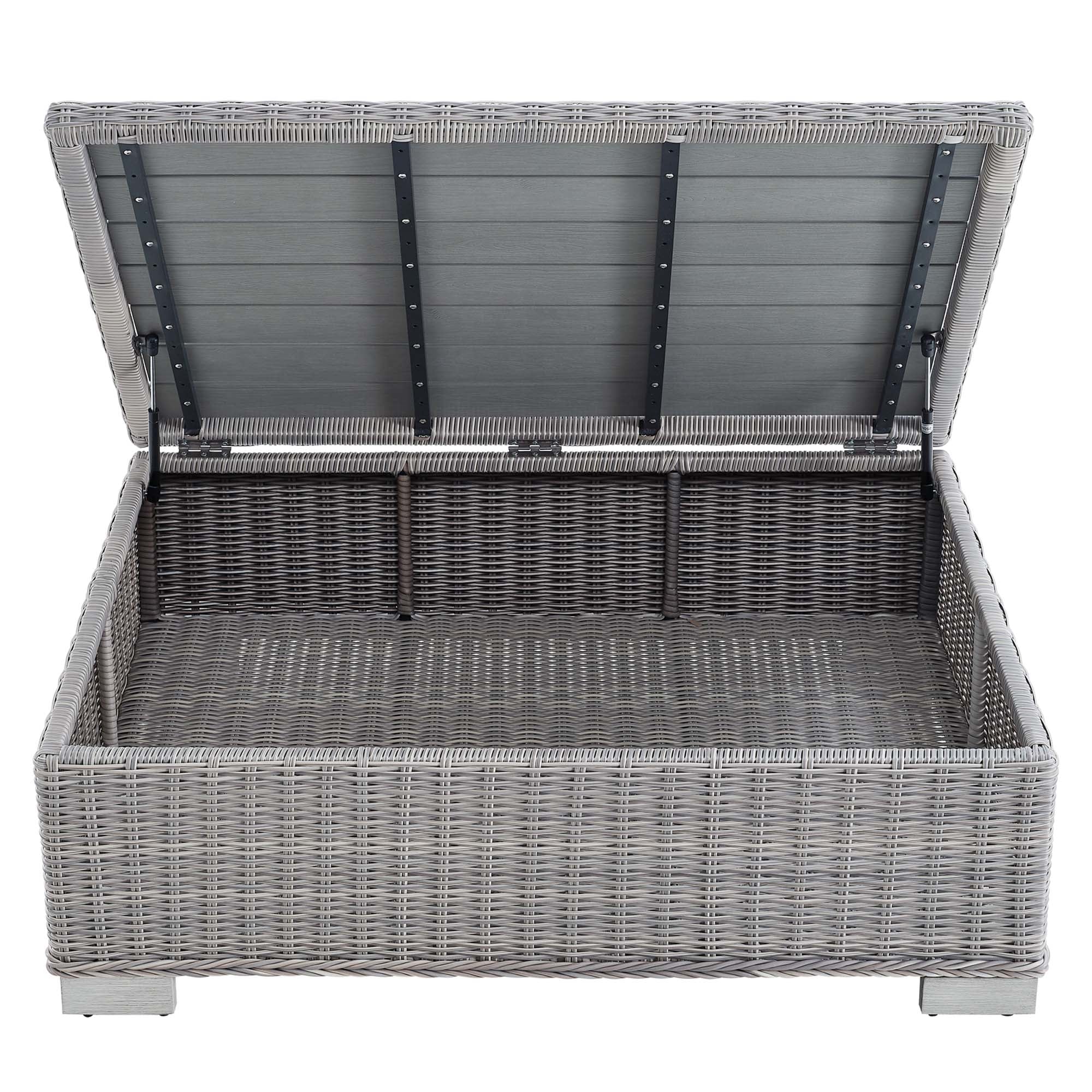 Conway 45" Outdoor Patio Wicker Rattan Coffee Table by Modway - Image 7