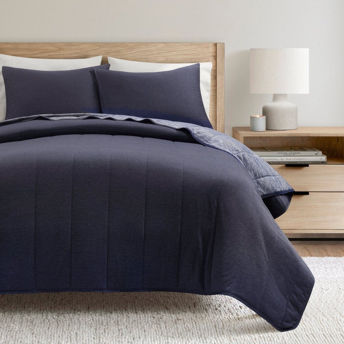 Cooling Reversible Quilted Blanket 3 Piece Set - Image 2