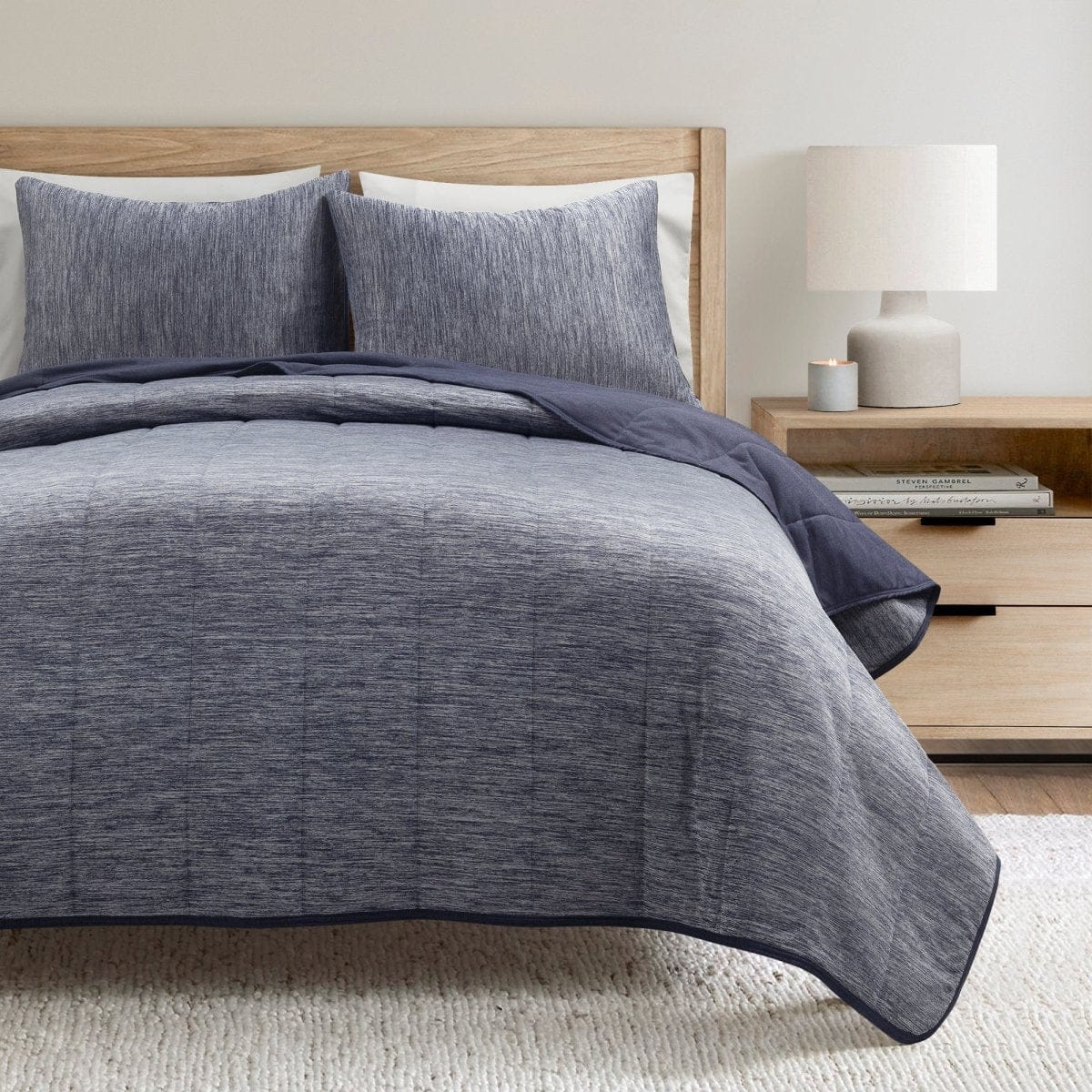 Cooling Reversible Quilted Blanket 3 Piece Set - Image 9