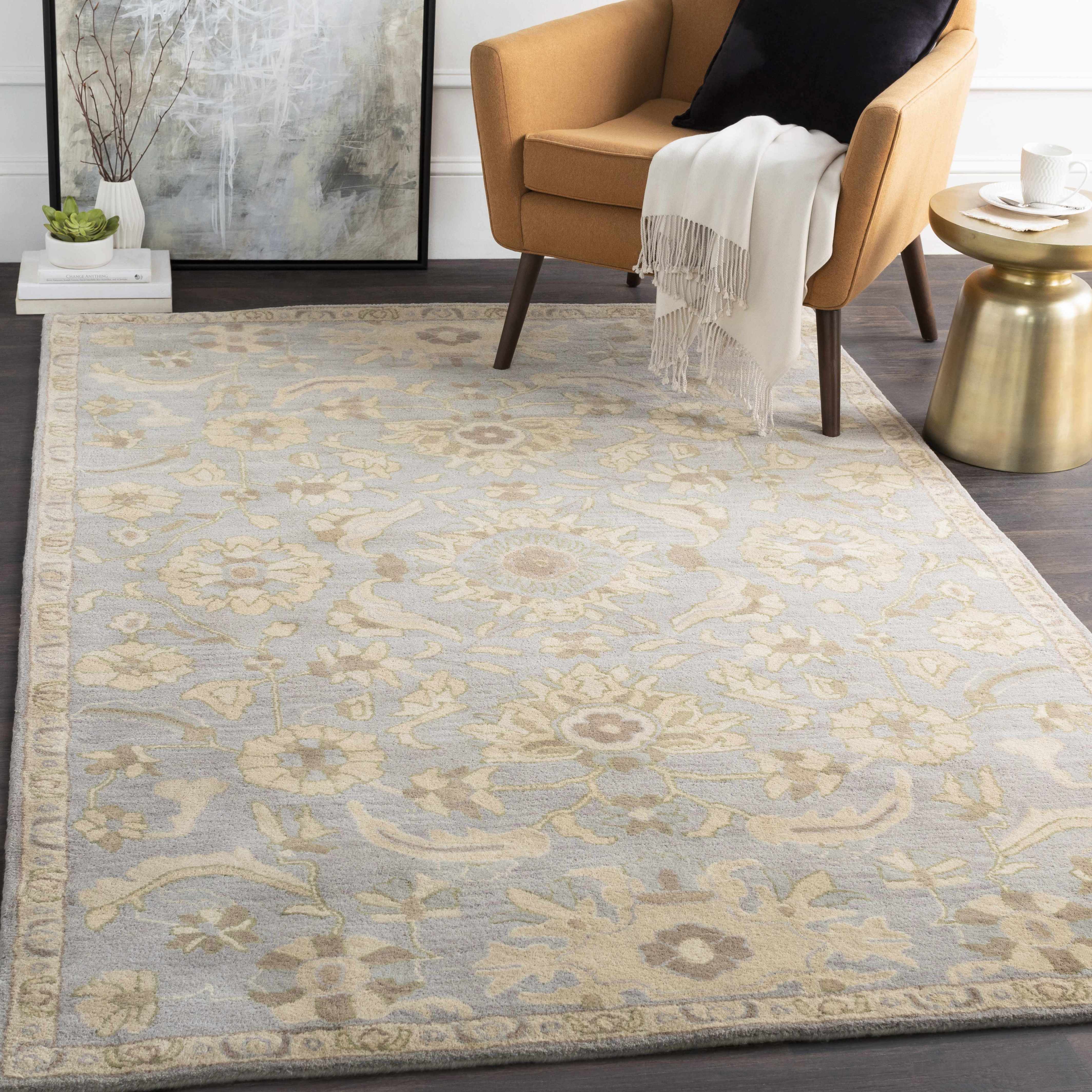 Copen Beige Floral Wool Rug - Image 2