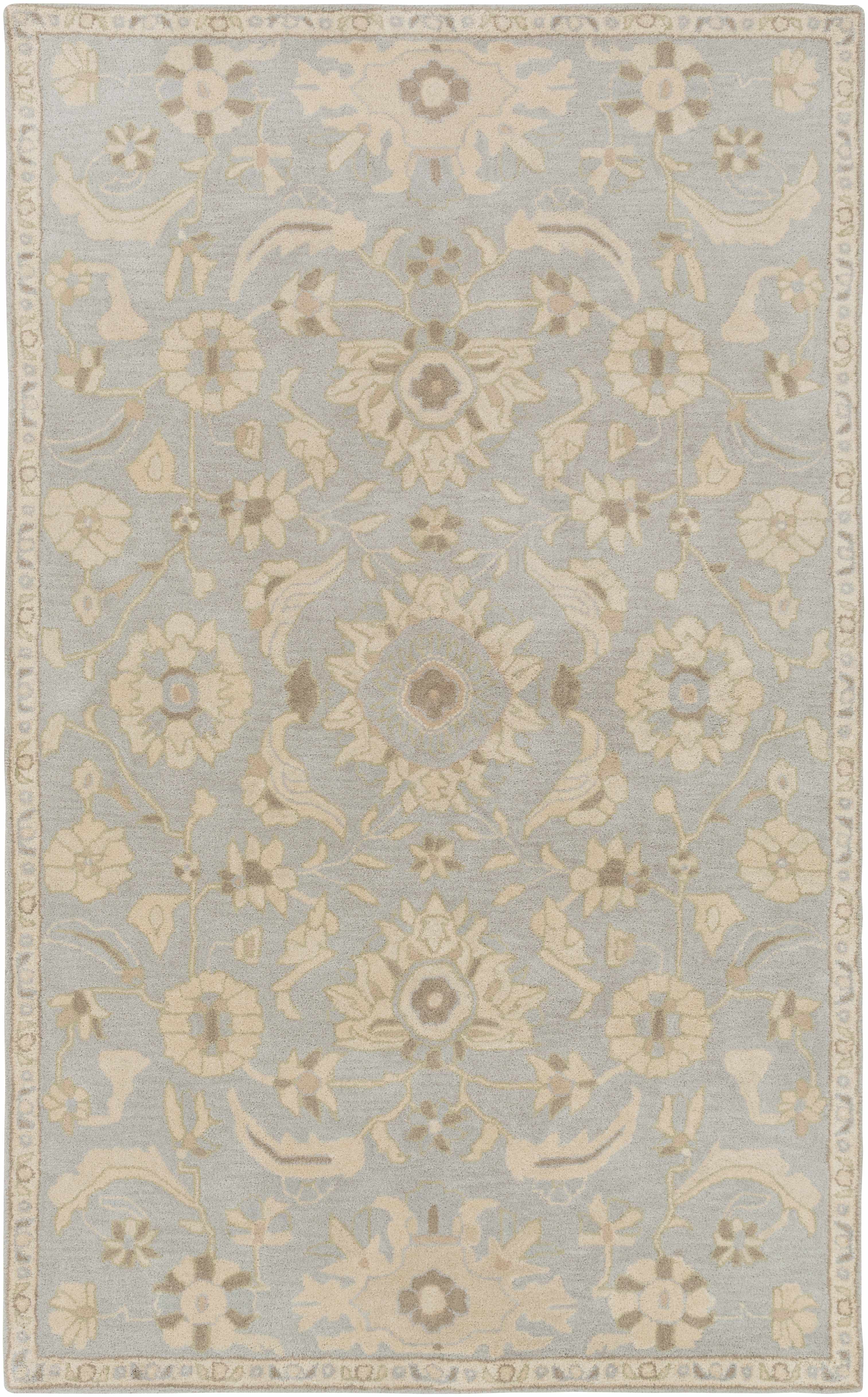 Copen Beige Floral Wool Rug - Image 9