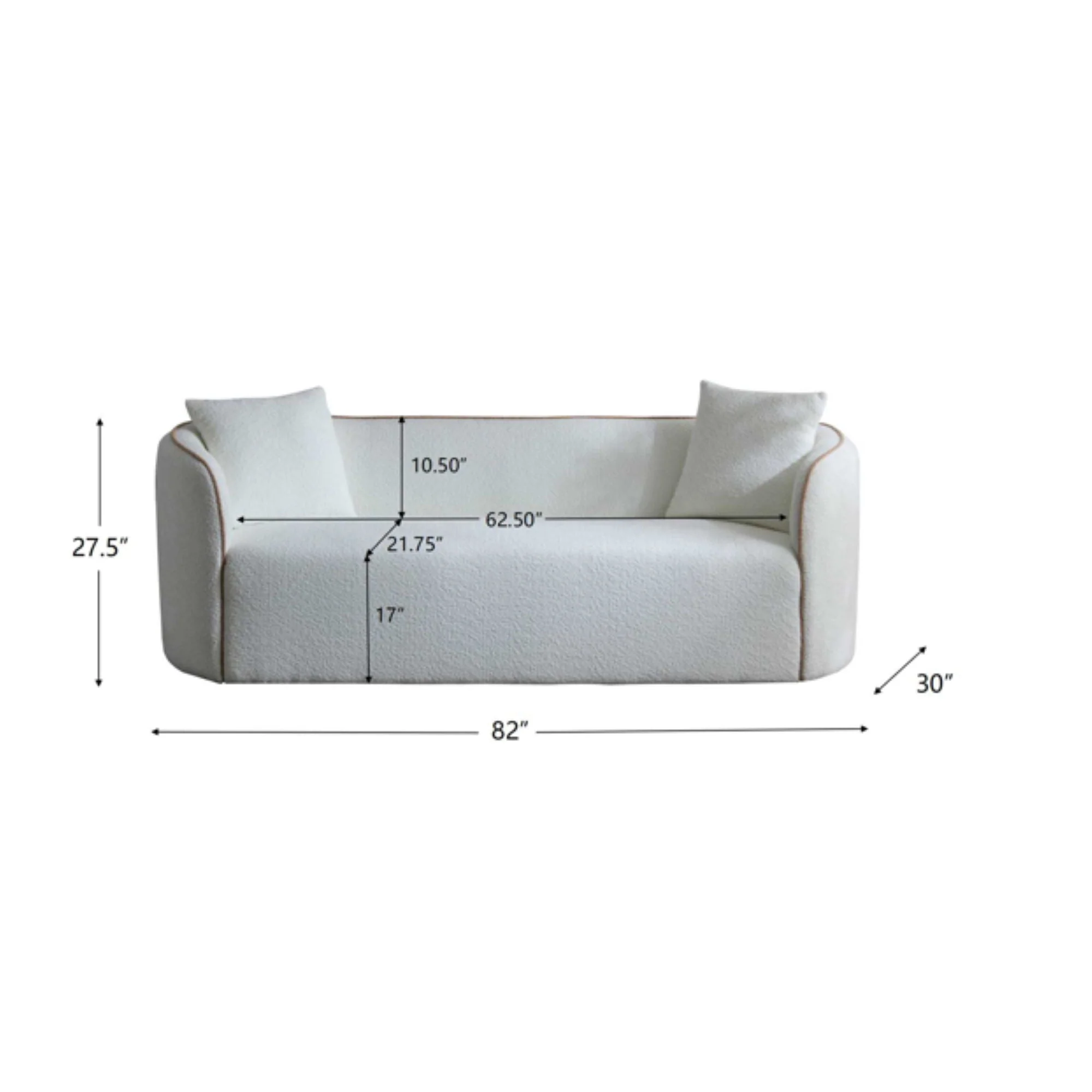 Coral Curved Sofa, 3 Seater - Image 4
