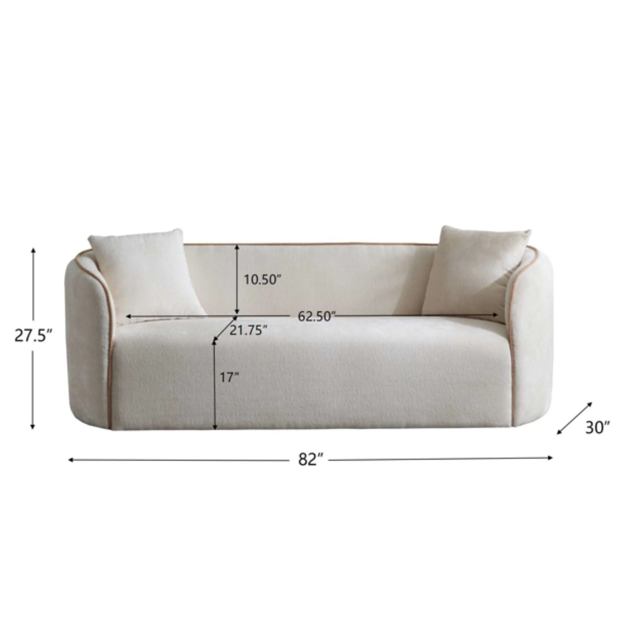 Coral Curved Sofa, 3 Seater - Image 8