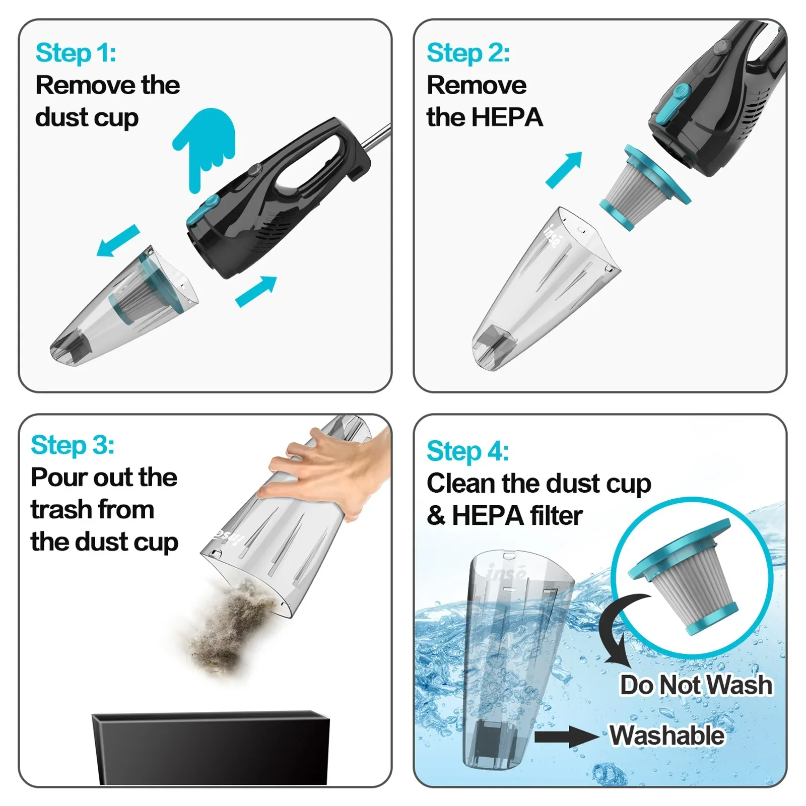 Corded Handheld Vacuum Cleaner 16KPa Powerful Suction for Car Hard Floor - Image 5