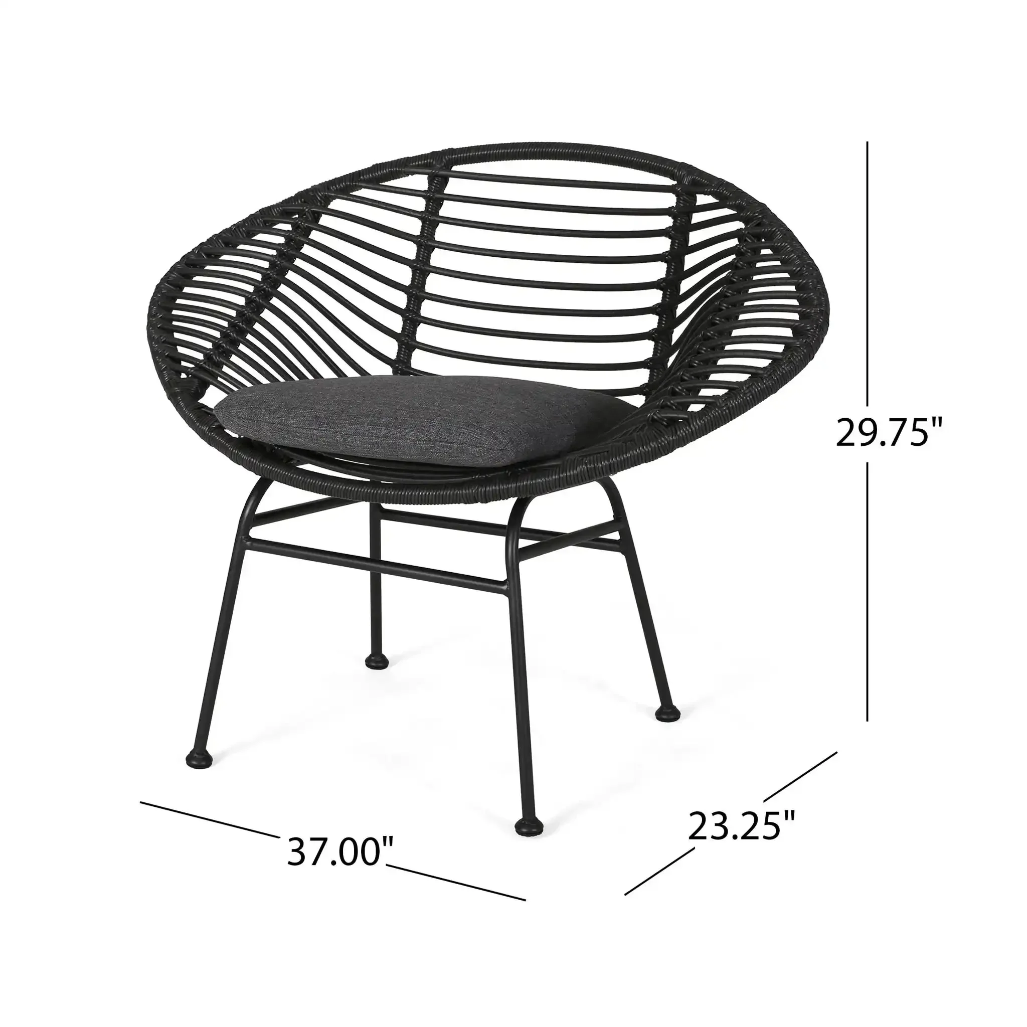 Cordella - Outdoor Woven Wicker Chairs With Cushions, (Set of 2) - Image 3