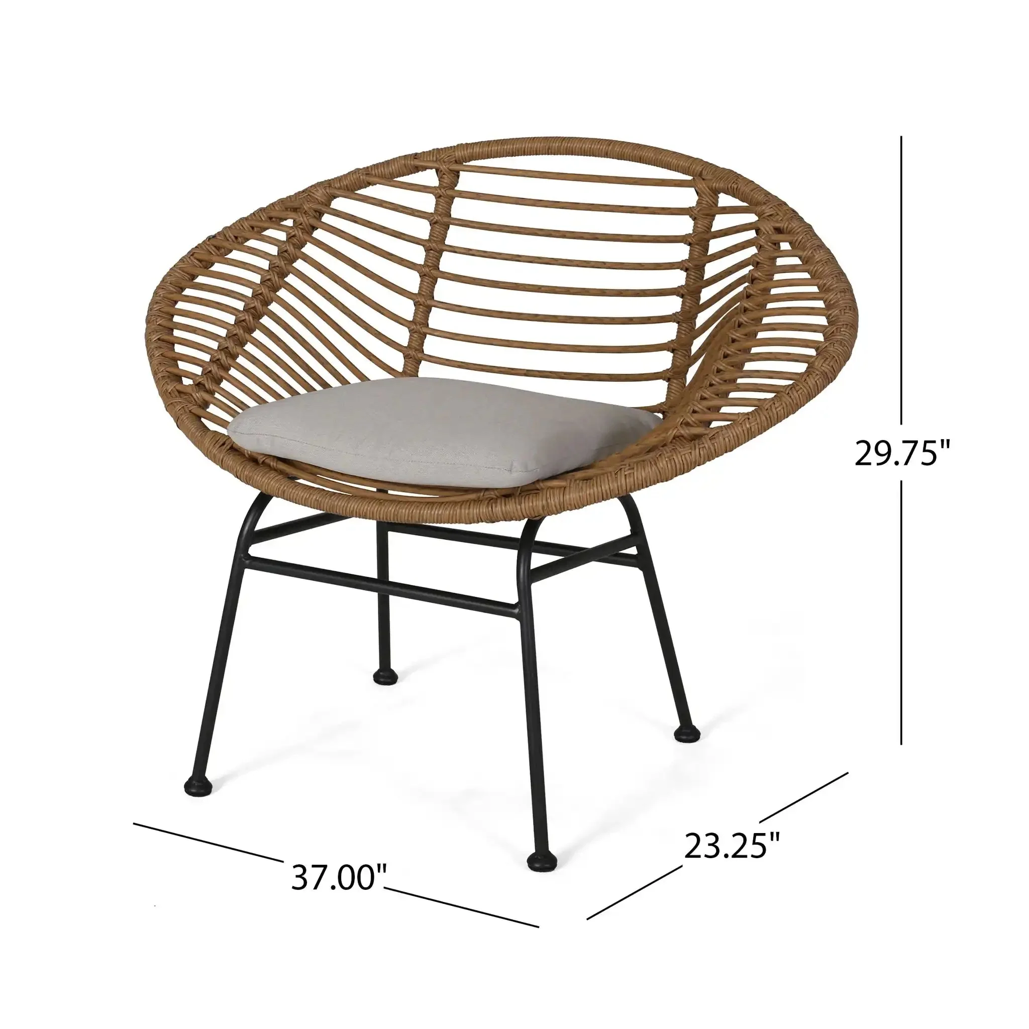 Cordella - Outdoor Woven Wicker Chairs With Cushions, (Set of 2) - Image 6