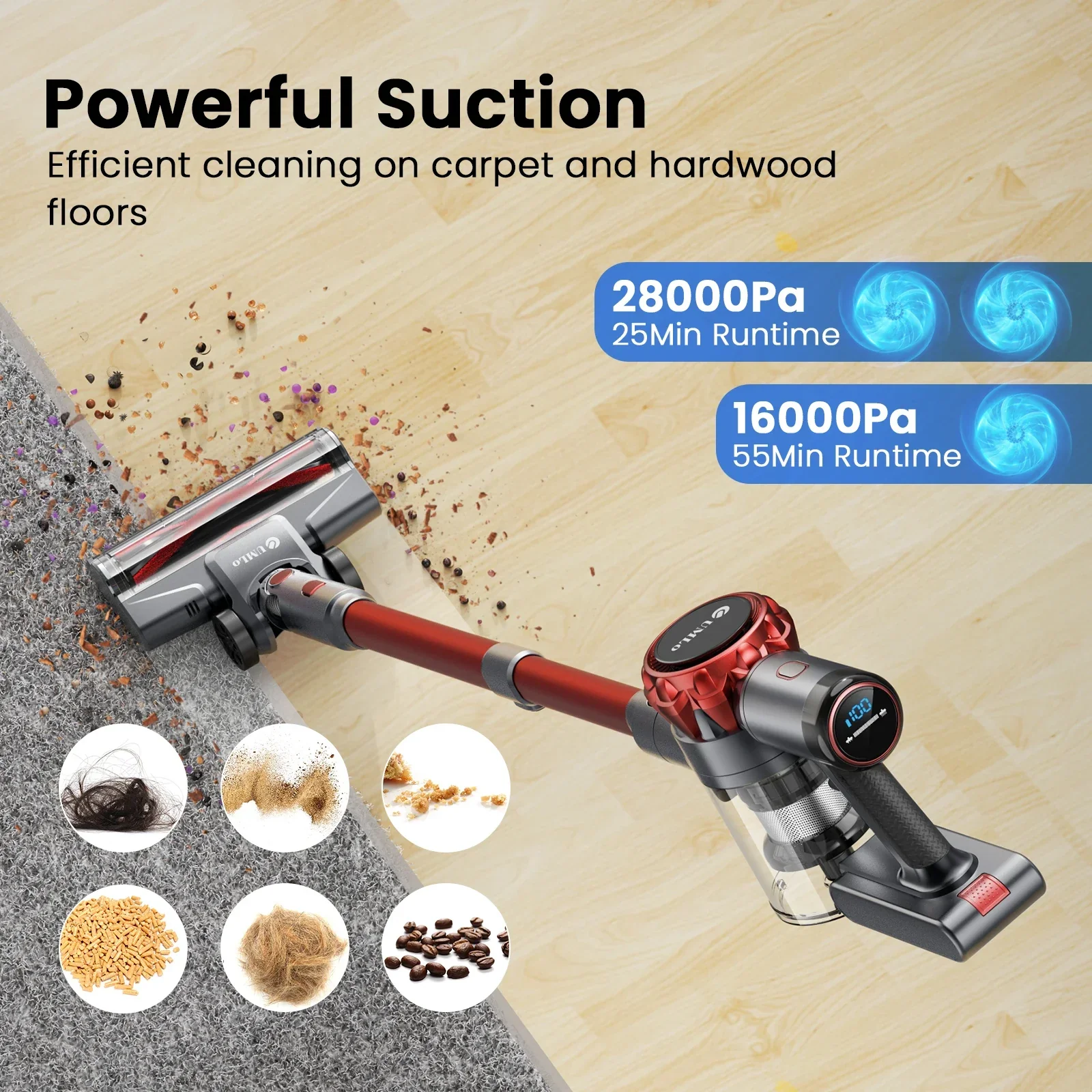 Cordless Hardwood Floor Vacuum Cleaner Lightweight Multi Surface with Smart Control - Image 2