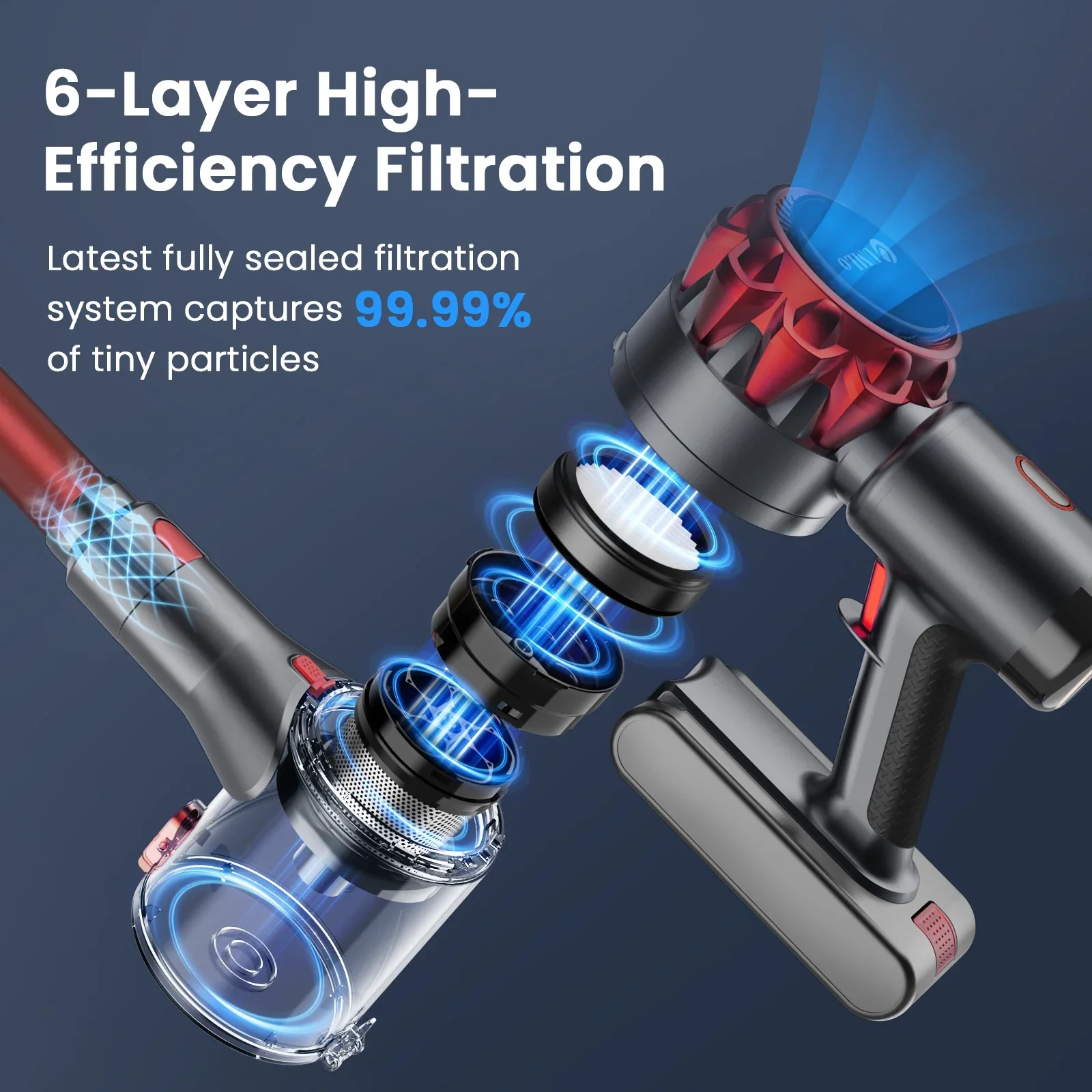 Cordless Hardwood Floor Vacuum Cleaner Lightweight Multi Surface with Smart Control - Image 5