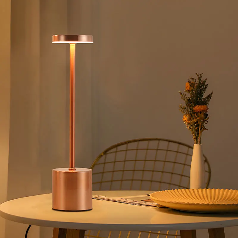 Cordless LED Table Lamp Dimmable Touch Night Light for Bar Restaurant Ambient Decor - Image 3