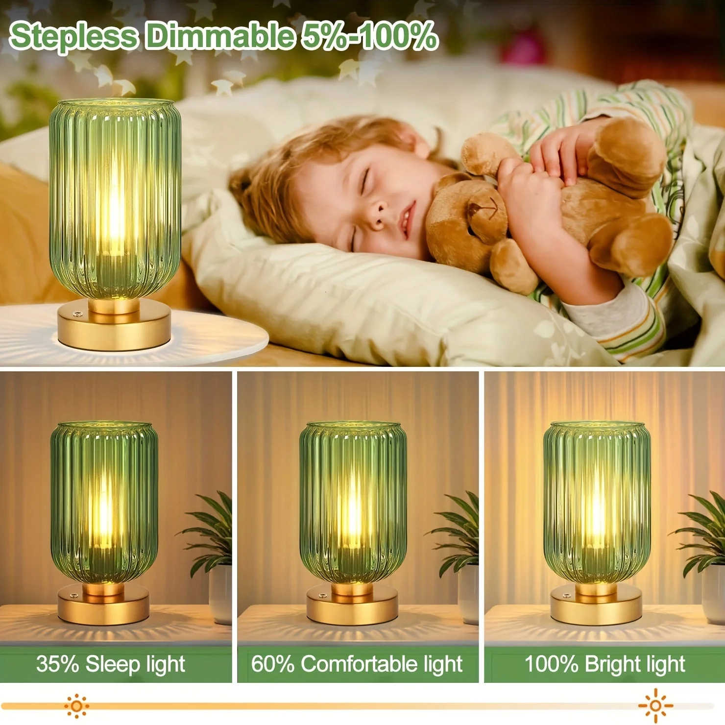 Cordless Touch Table Lamp with Rechargeable Battery – Dimmable LED Bedside Light - Image 6