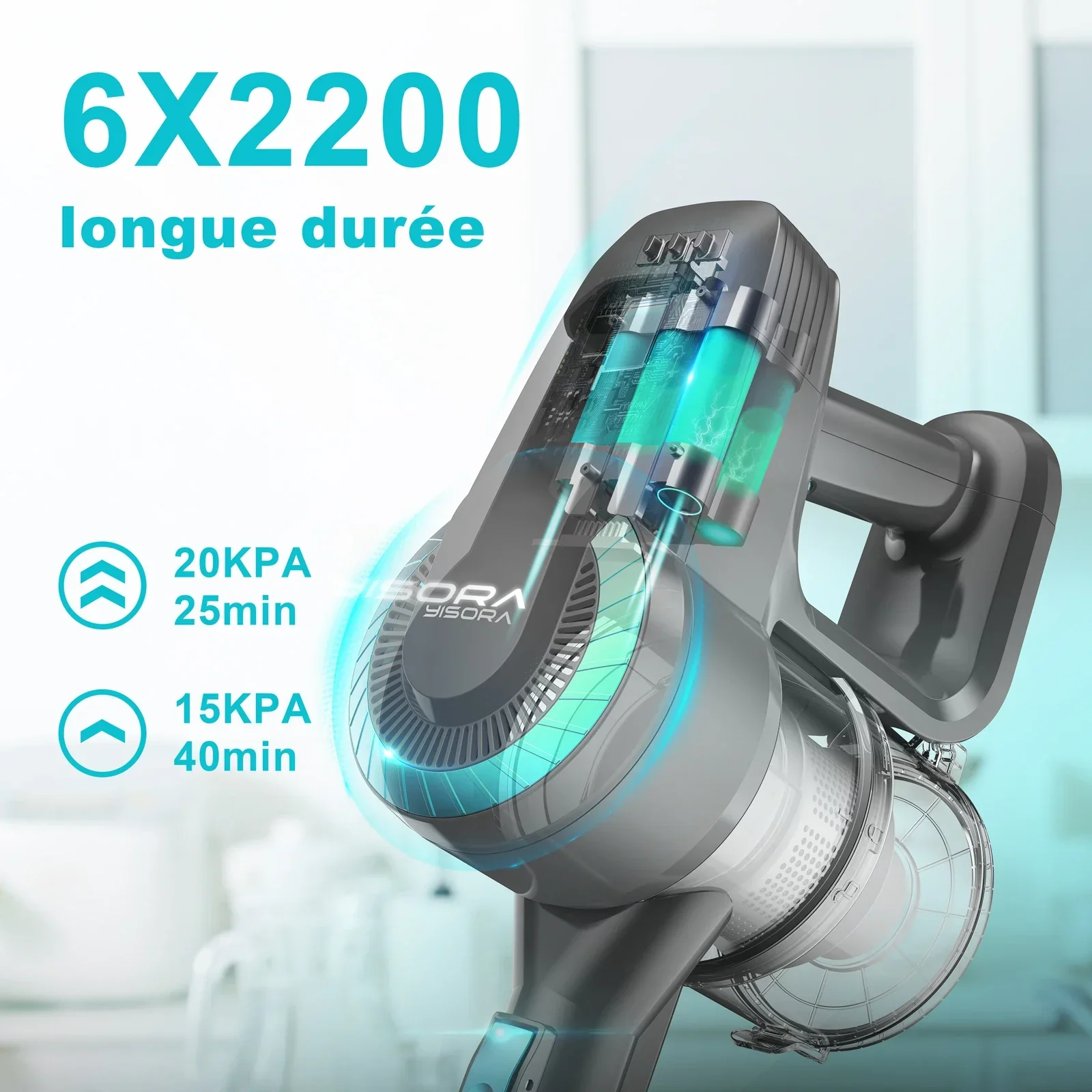 Cordless Upright Stick Vacuum Cleaner 20KPa Lightweight for Carpet Pet Hair - Image 3