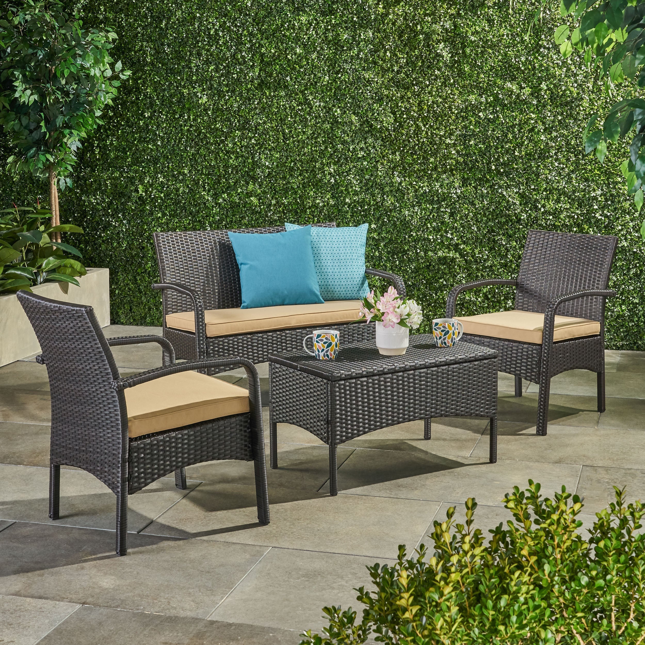 Cordoba 4-Piece PE Rattan Outdoor Chat Set