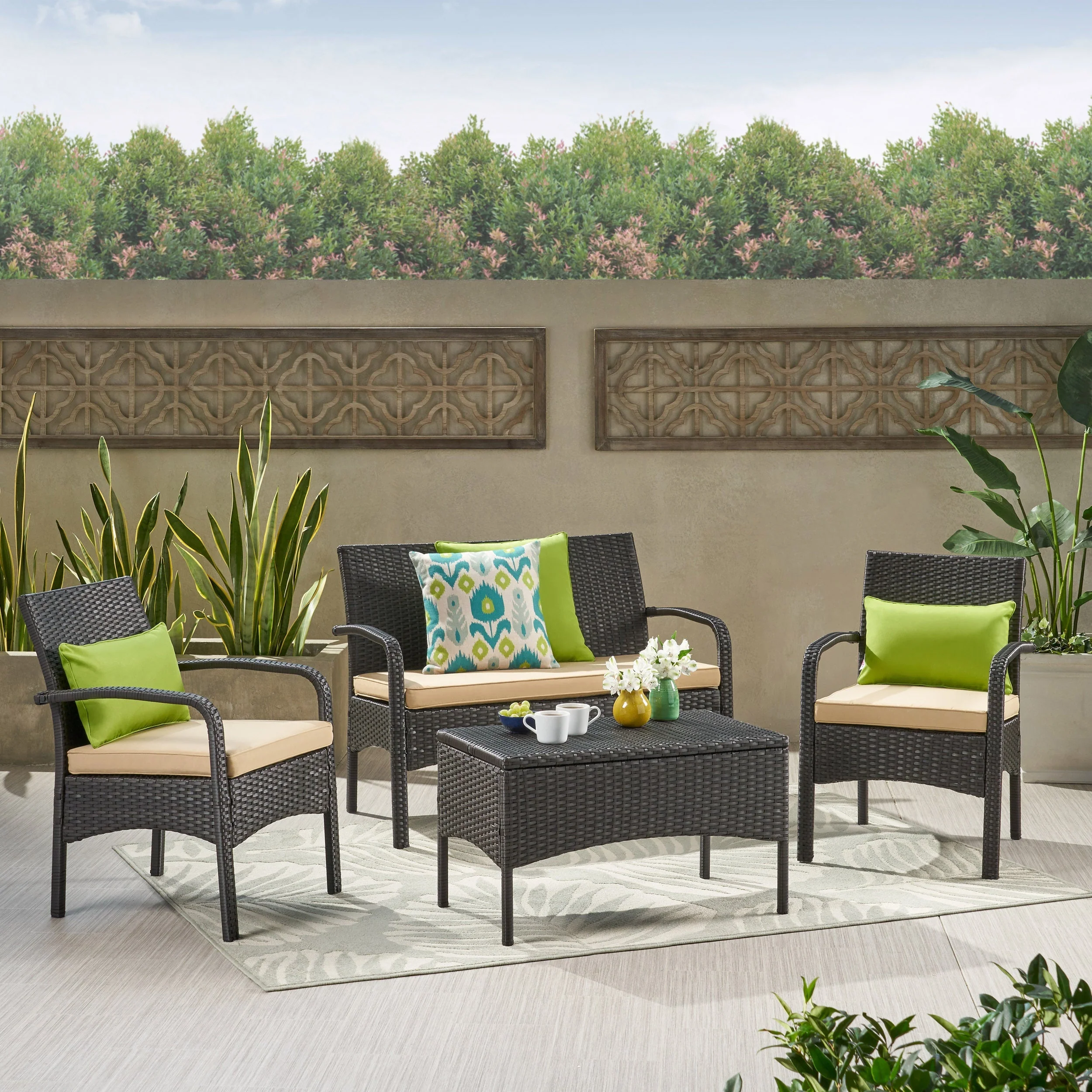 Cordoba 4-Piece PE Rattan Outdoor Chat Set - Image 4