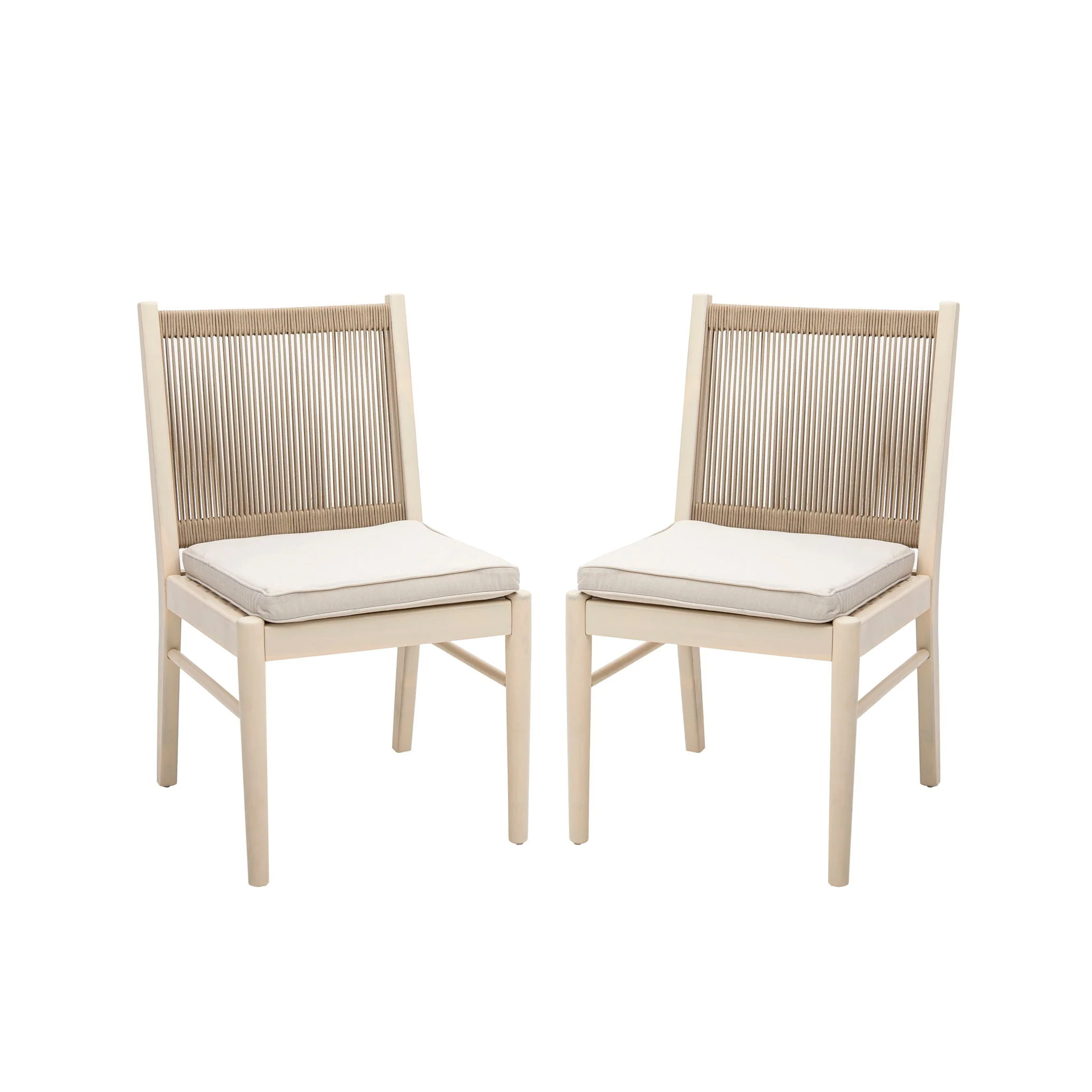 Cordoba Dining Chair Set of 2 with Acacia Wood Frame and Water Repellent Fabric - Image 2