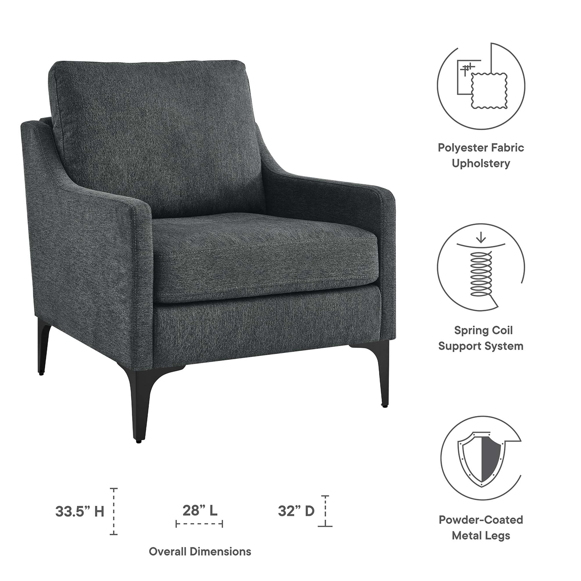 Corland Upholstered Fabric Armchair by Modway - Image 2