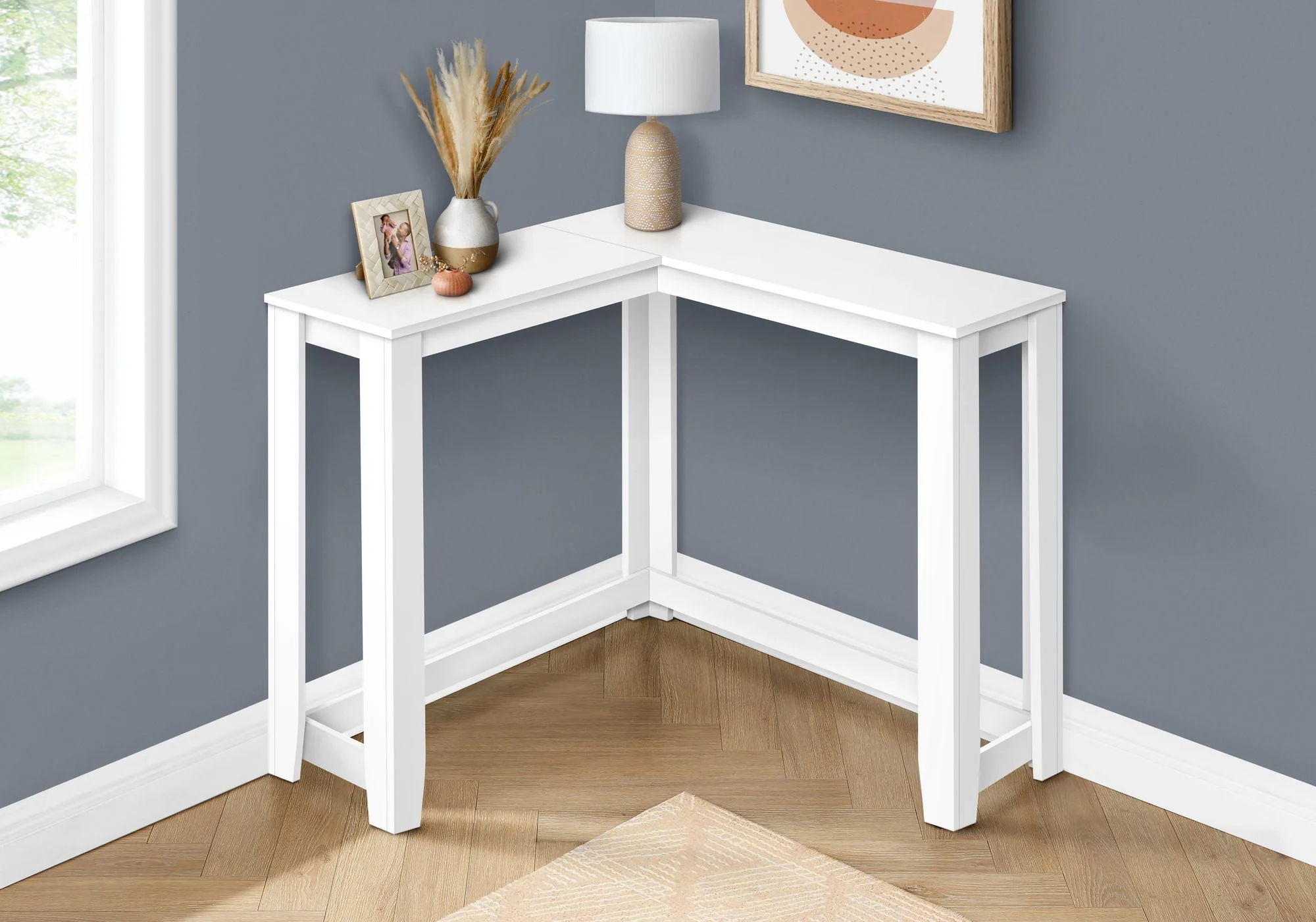 Corner Accent Console Table For Entryway, Unique Design Contemporary & Modern - Image 20
