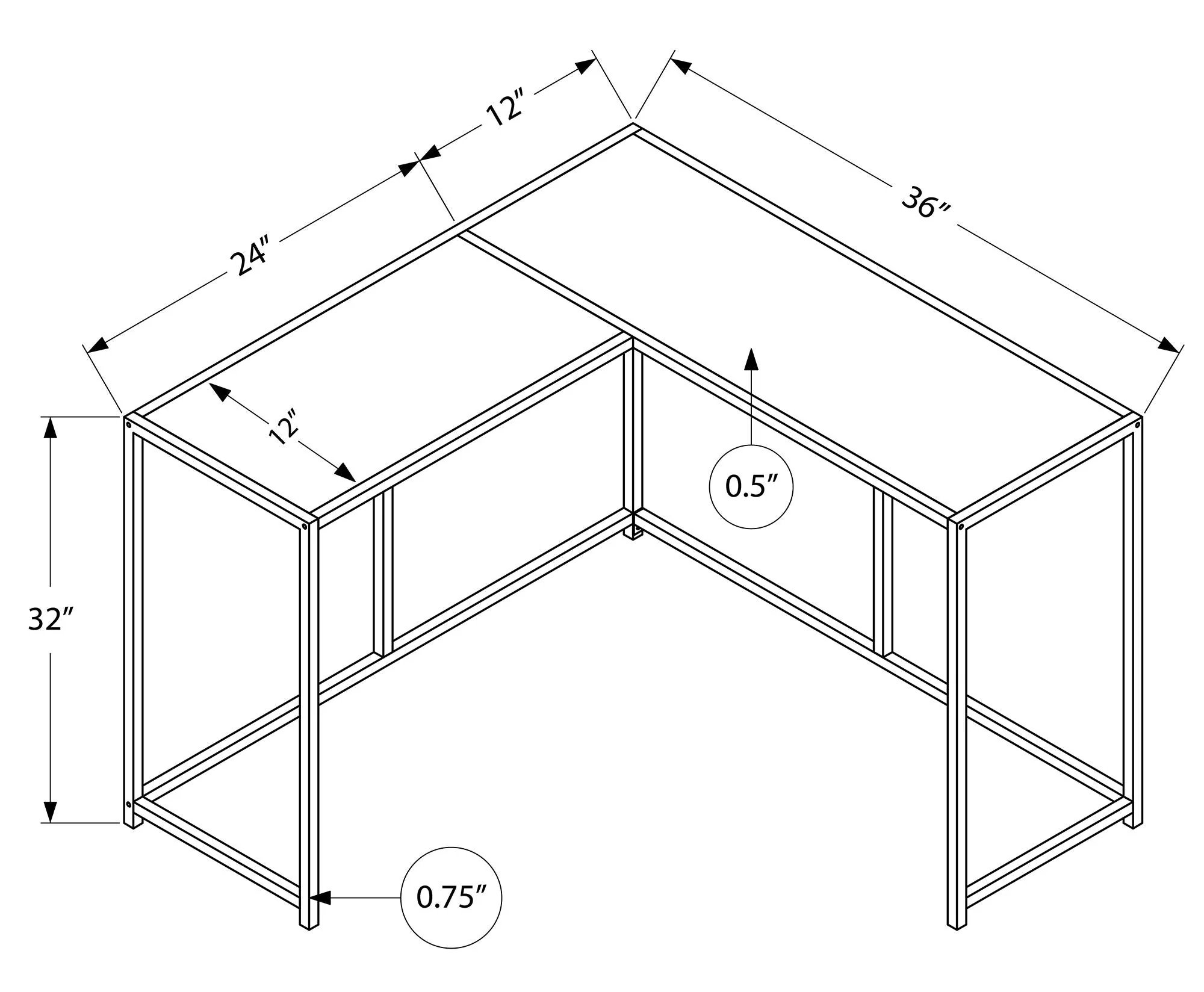 Corner Accent Console Table For Entryway, Unique L-Shaped Design - Image 10