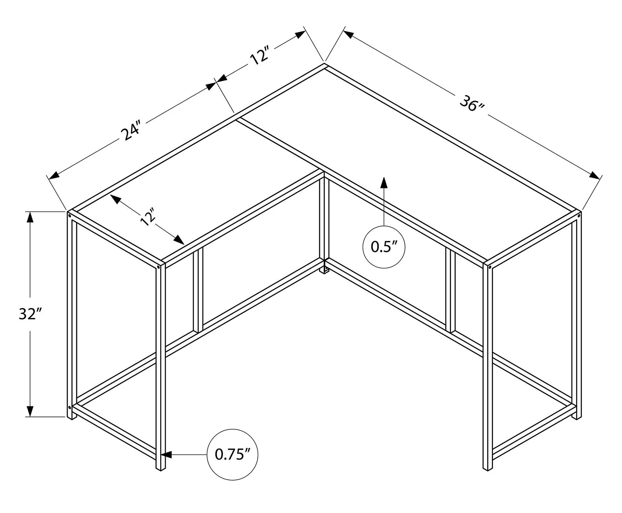 Corner Accent Console Table For Entryway, Unique L-Shaped Design - Image 16