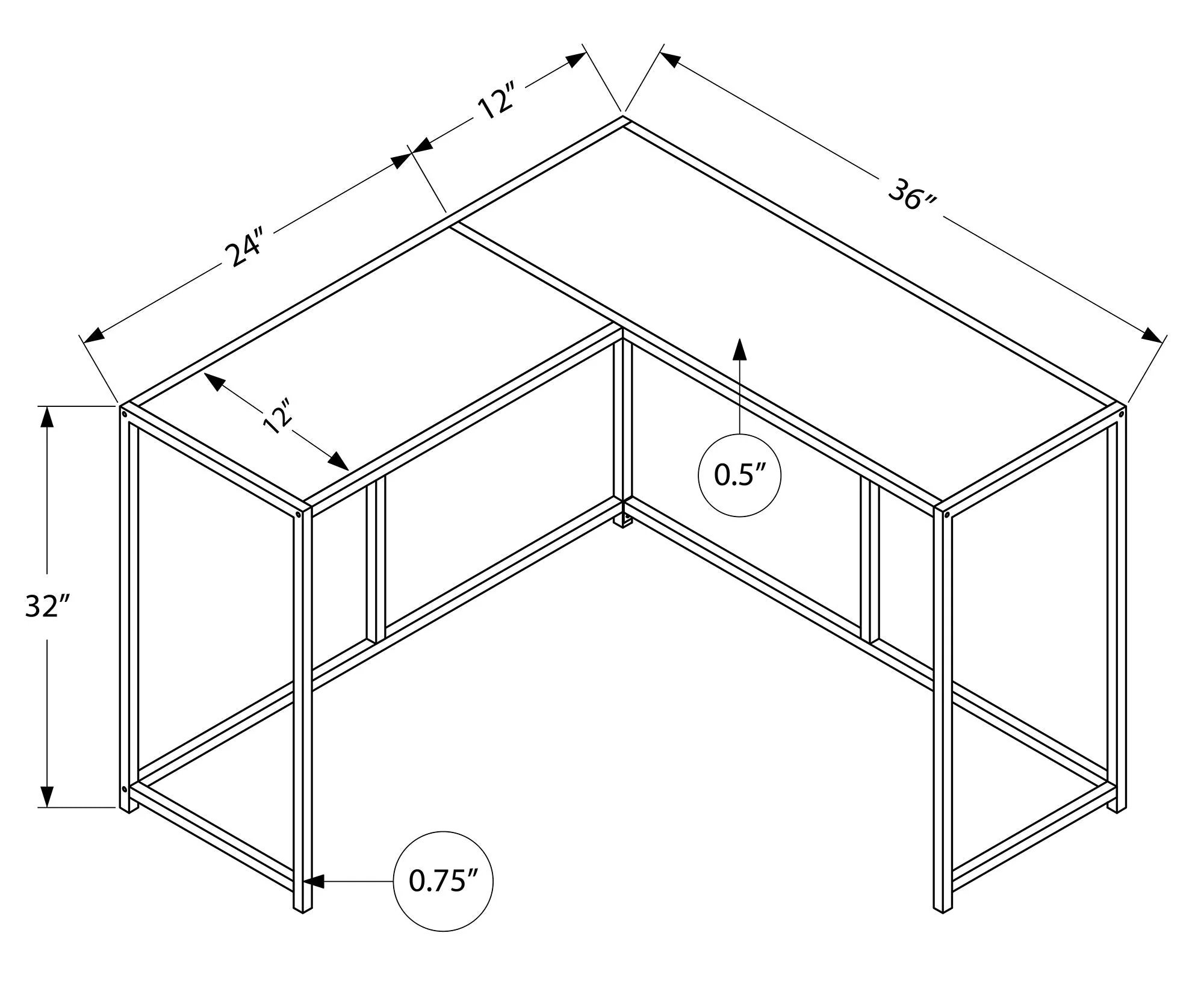 Corner Accent Console Table For Entryway, Unique L-Shaped Design - Image 18