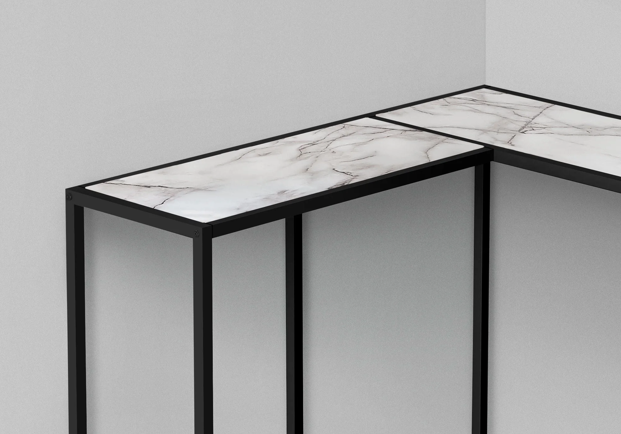 Corner Accent Console Table For Entryway, Unique L-Shaped Design - Image 7