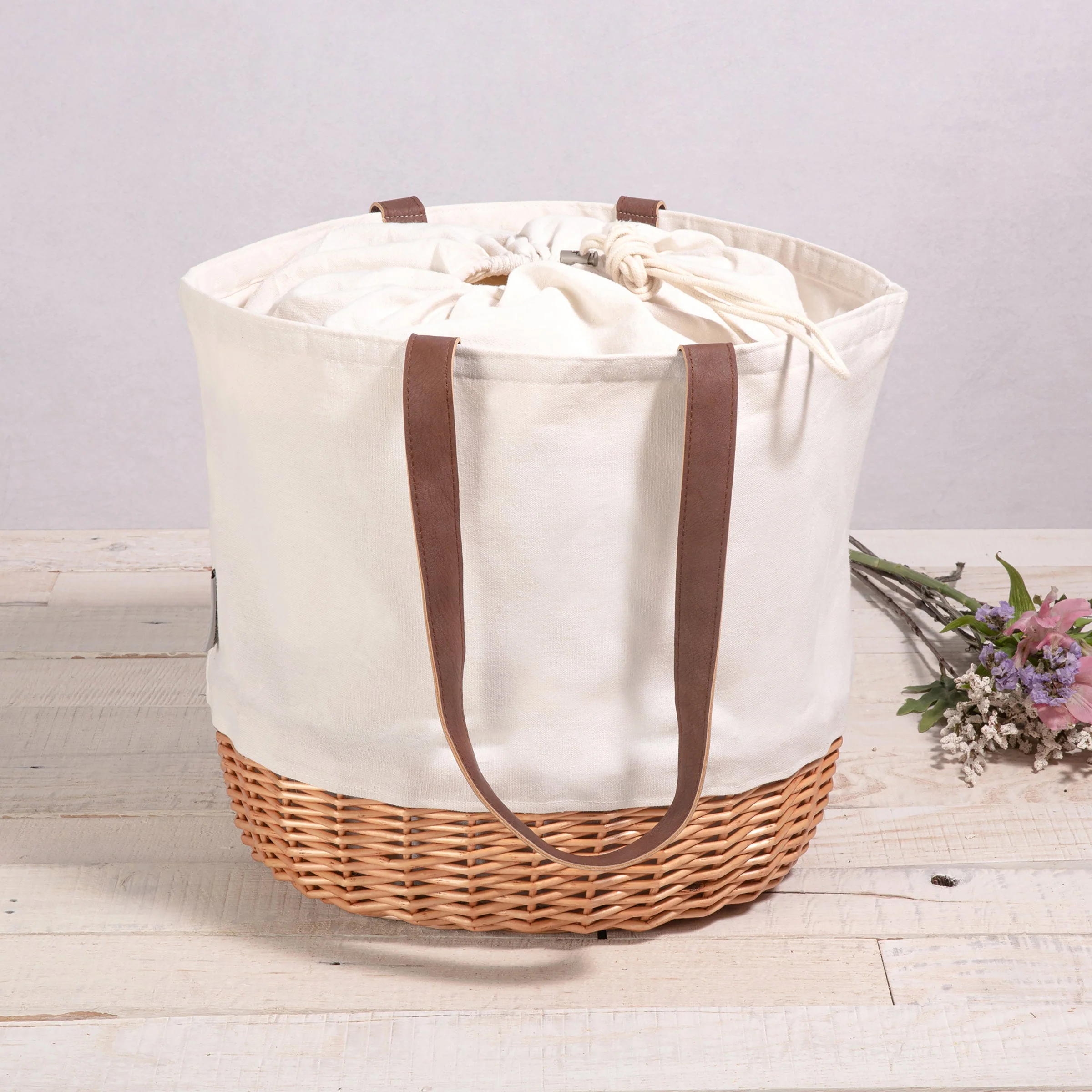 Coronado Canvas and Willow Basket Tote - Image 12